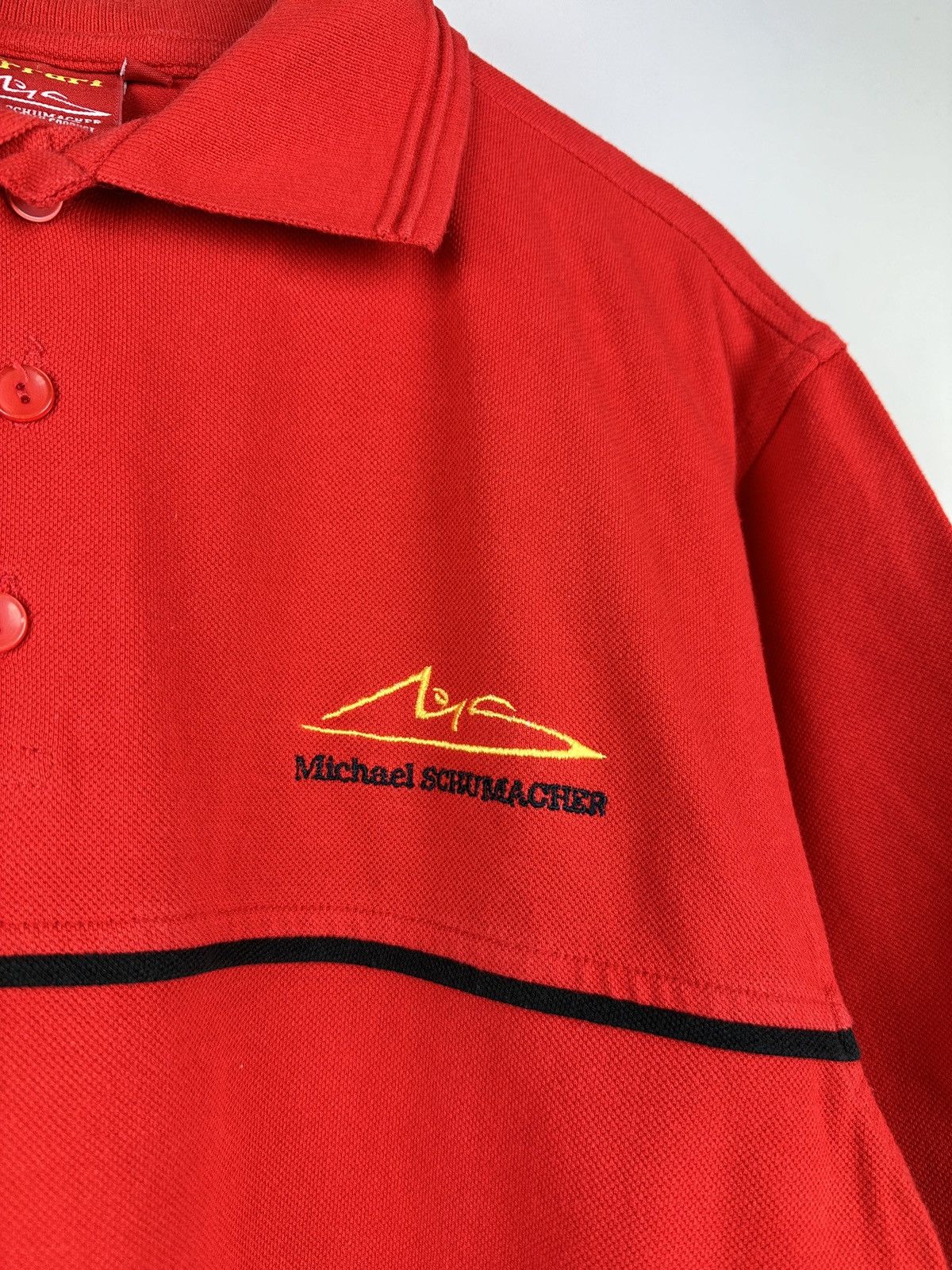 Ferrari × Vintage Vintage 90’s Ferrari Michael Schumacher Racing Polo T-shirt Size US M / EU 48-50 / 2 - 4 Thumbnail