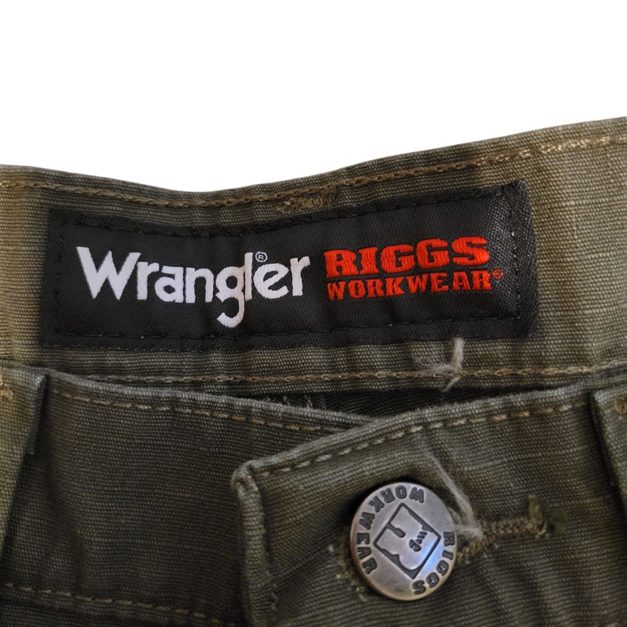 Wrangler Wrangler Riggs Workwear Cargo Pants 33x34 Olive Green Cotton Size US 33 - 2 Thumbnail