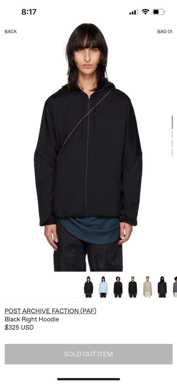 POST ARCHIVE FACTION (PAF) Post Archive Fashion Black Right Hoodie Size US M / EU 48-50 / 2 - 1 Thumbnail