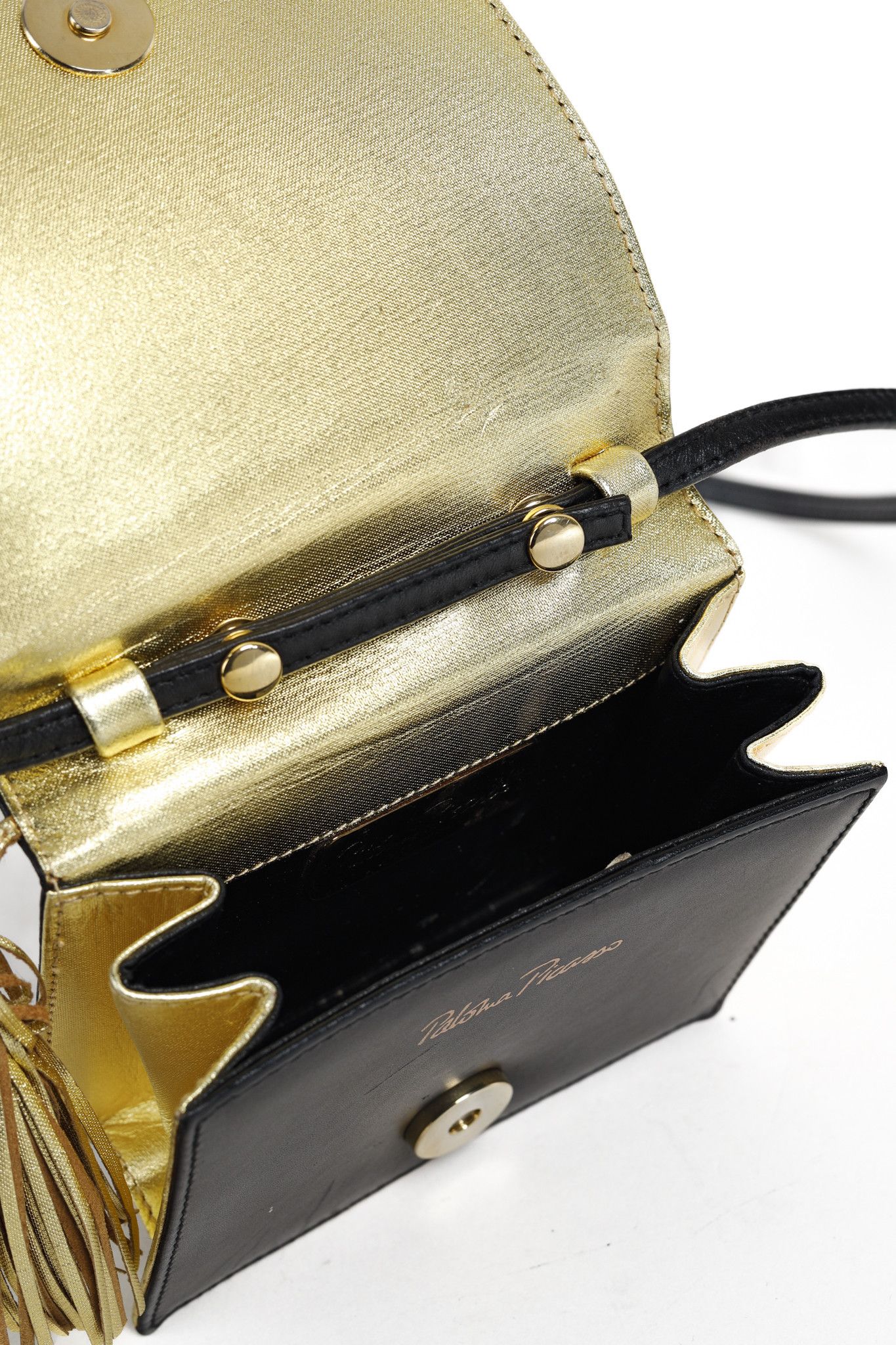 Paloma Picasso × Vintage Paloma Picasso 1980s Leather Golden Trim Book-Style Mini Bag Size ONE SIZE - 10 Thumbnail