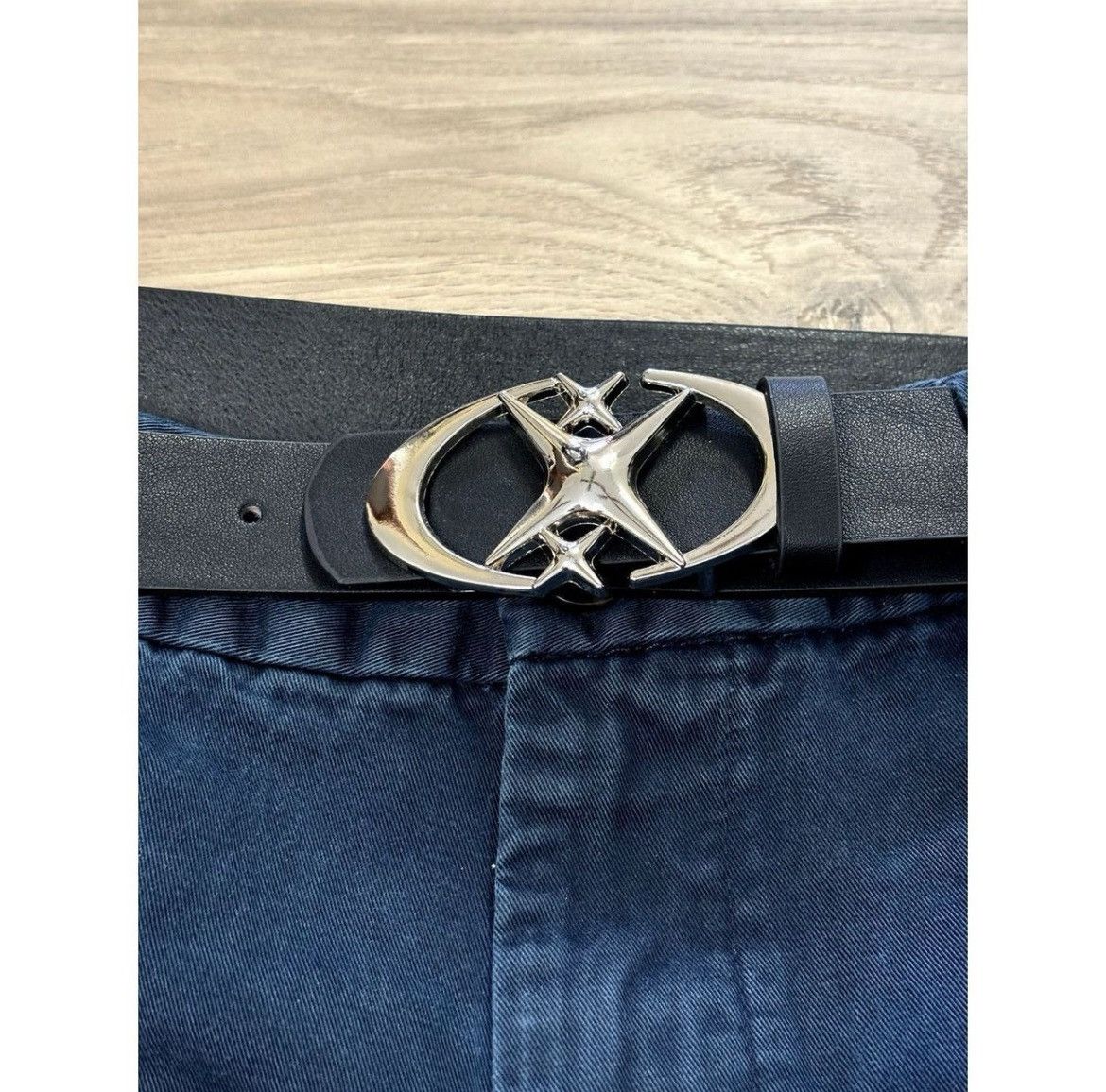 Japanese Brand × Vintage Black Triple Star Belt Size 30 - 2 Thumbnail
