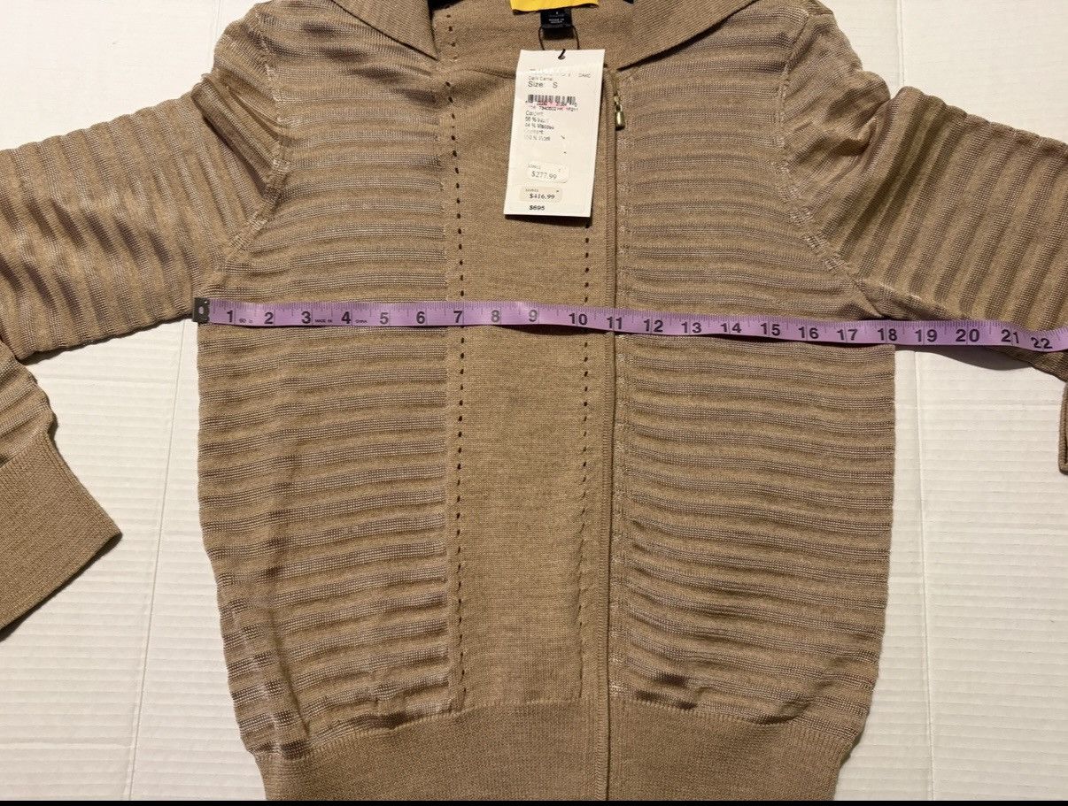 St. John St. John Women’s Neutral Dark Camel Wool Blend Zip Cardigan Size S / US 4 / IT 40 - 7 Thumbnail