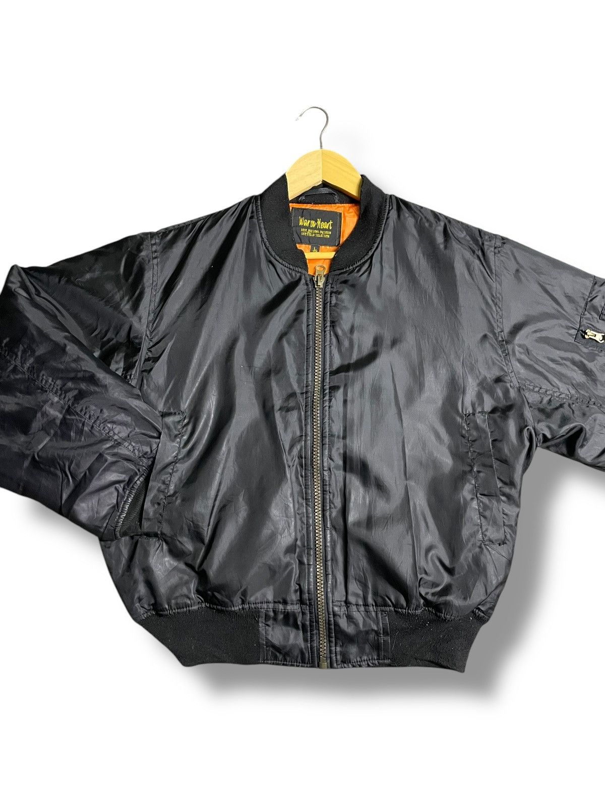 Japanese Brand Warm Heart Bomber Jacket Black (25) Size US L / EU 52-54 / 3 - 2 Thumbnail