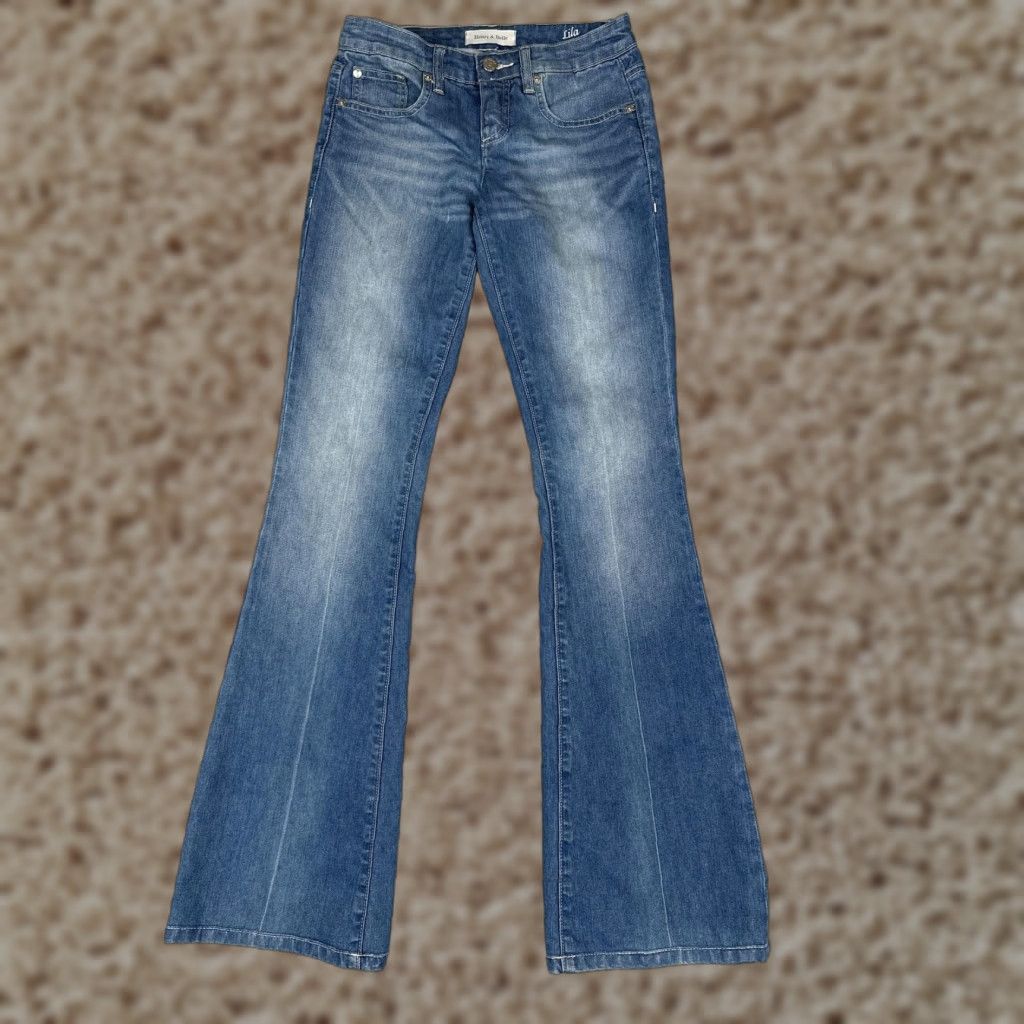 Denime Henry & Belle Lila Jeans Women 24 Flared Denim Blue 90s City Stretch Pockets 5-Pocket Regular Rise Low Rise 24x33 Vintage No Size 42" / US 20 - 1 Thumbnail