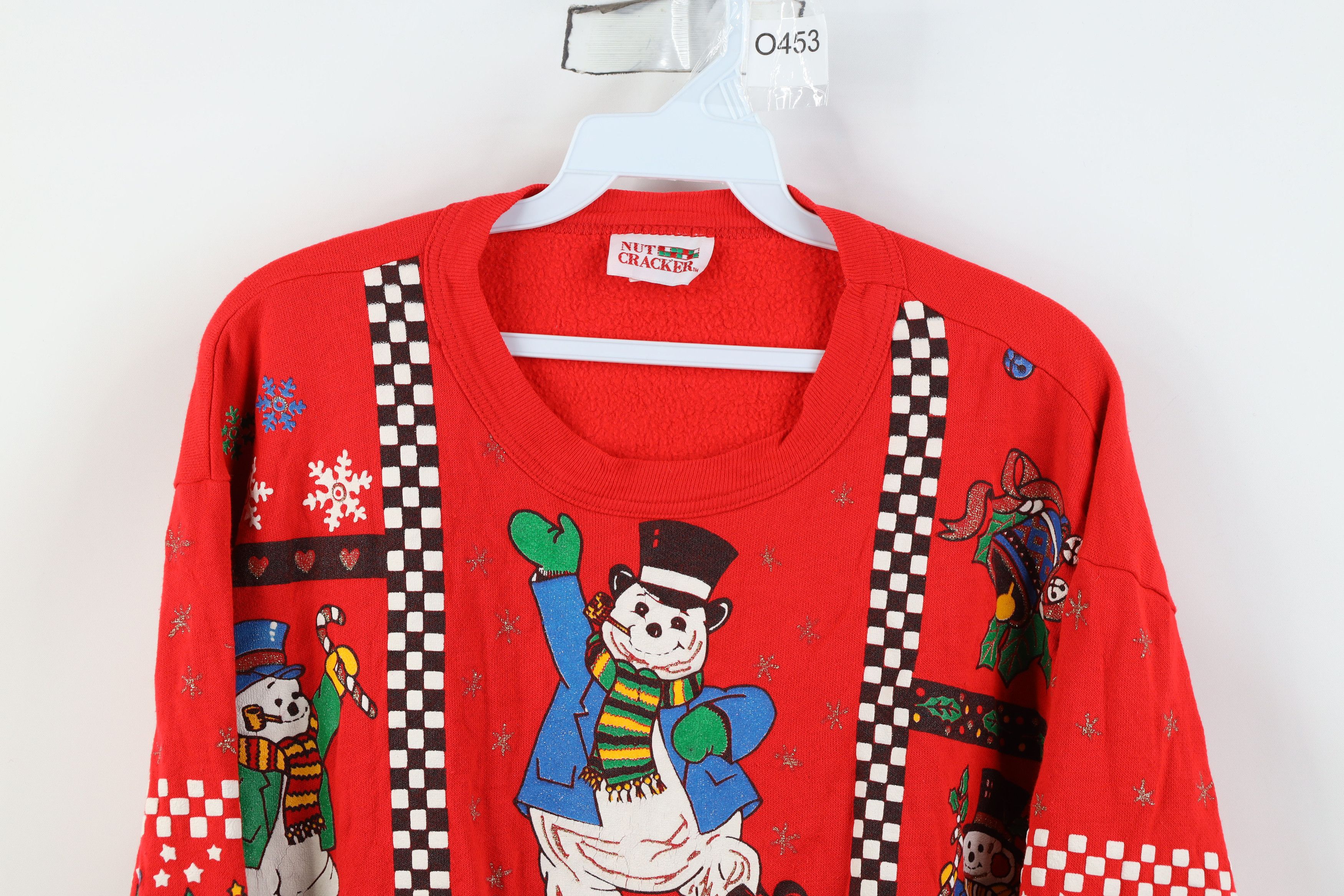 Vintage Vintage 90s Streetwear Snowman All Over Print Sweatshirt USA Size M / US 6-8 / IT 42-44 - 2 Thumbnail