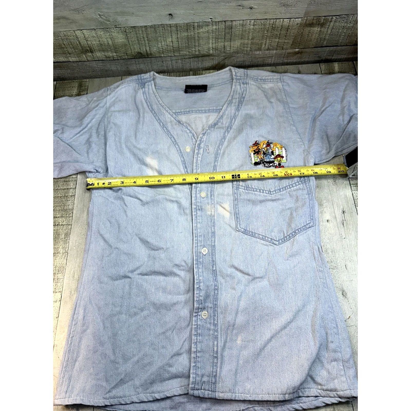 Vintage VINTAGE Looney Tunes Denim Jersey Shirt XL Women Blue 1990s Button-Up Girls Womens Fans Size XL / US 12-14 / IT 48-50 - 5 Thumbnail