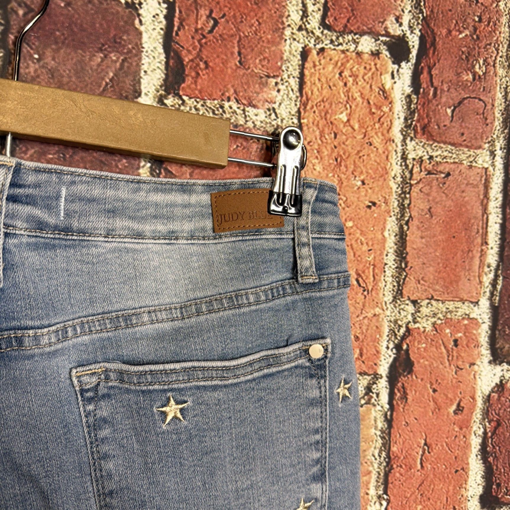 Denime Judy Blue Jeans Skinny High-Rise Star Embroidered Denim 32 Regular Women's Blue Star Pattern 88264 Size 28" / US 6 / IT 42 - 5 Thumbnail