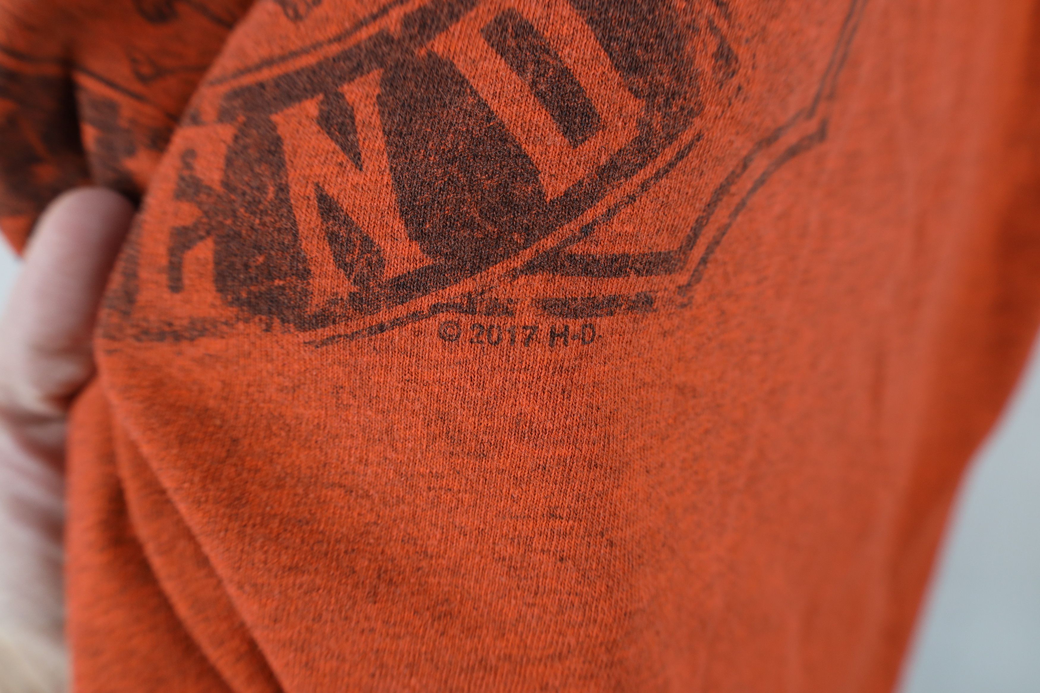 Harley Davidson Vintage Y2K Harley Davidson Spell Out Skull T-Shirt Orange Size US XXL / EU 58 / 5 - 5 Thumbnail