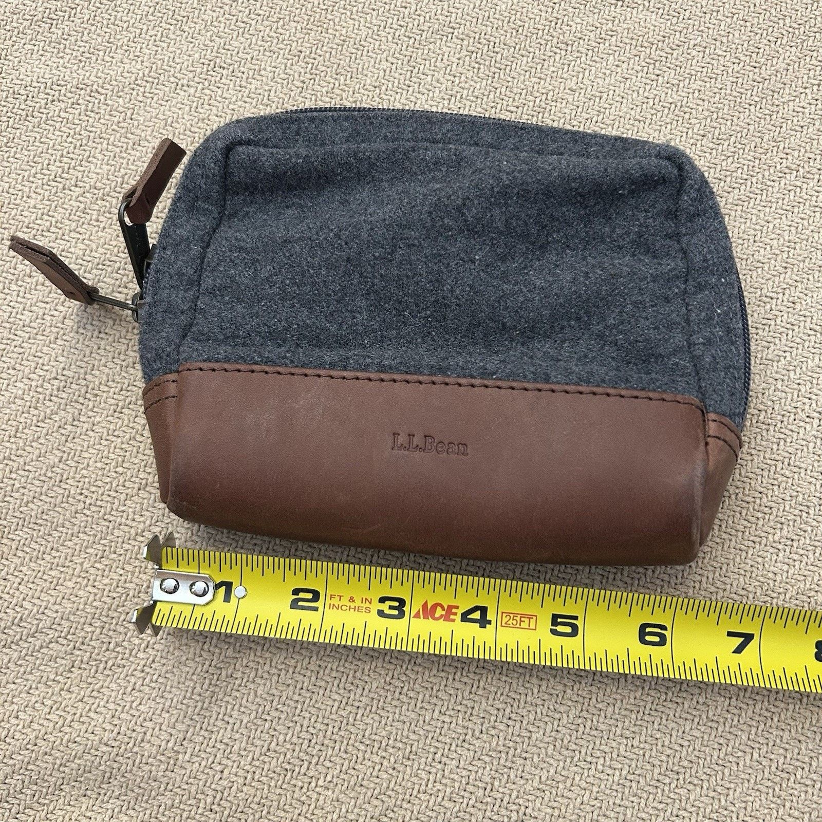 L.L. Bean Ll Bean Leather Small Personal Travel Toiletry Bag 5x6” Size ONE SIZE - 4 Thumbnail