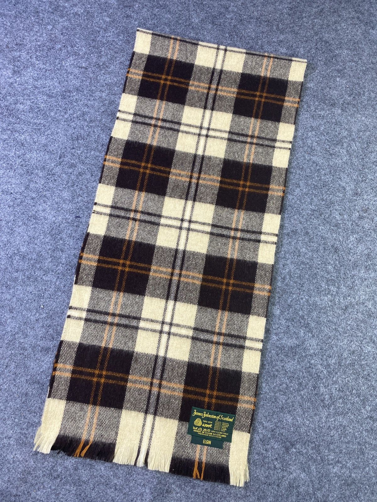 Vintage JAMES JOHNSTON IF SCOTLAND Scarf / Muffler / Neckwear -T798 Size ONE SIZE - 3 Thumbnail