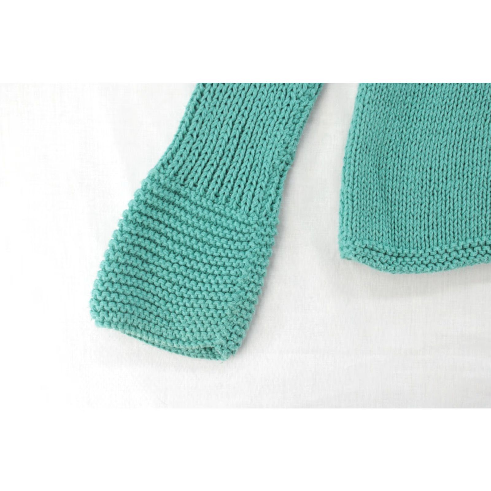 Vintage Rico Hand Knits Sweater Women Large Green Bell Cuff Knit Pullover Casual Bohemian Cottagecore Classic 100% Cotton Size L / US 10 / IT 46 - 3 Thumbnail
