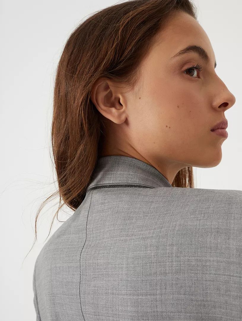 Brunello Cucinelli o1y0725 Blazer in Light Gray Size L / US 10 / IT 46 - 2 Thumbnail