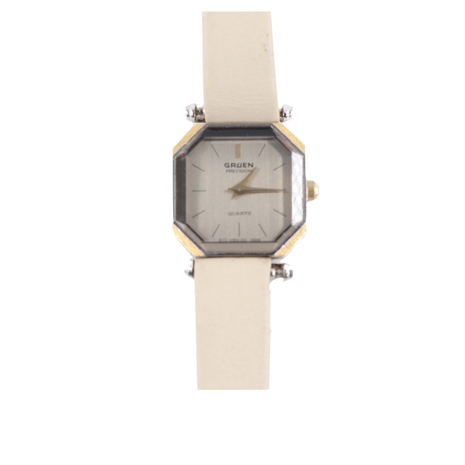 Vintage Vintage 80s Gruen Precision Gold Leather Watch Size ONE SIZE - 1 Thumbnail