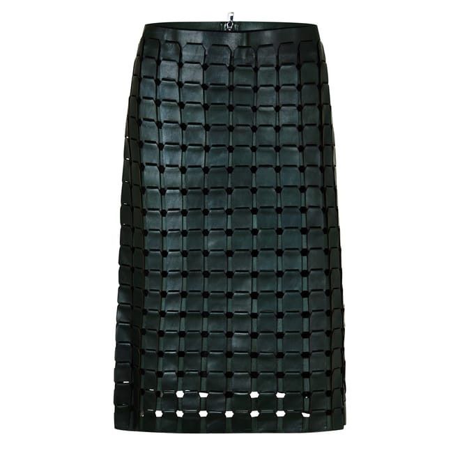 Bottega Veneta Bv Leather Skirt in Green