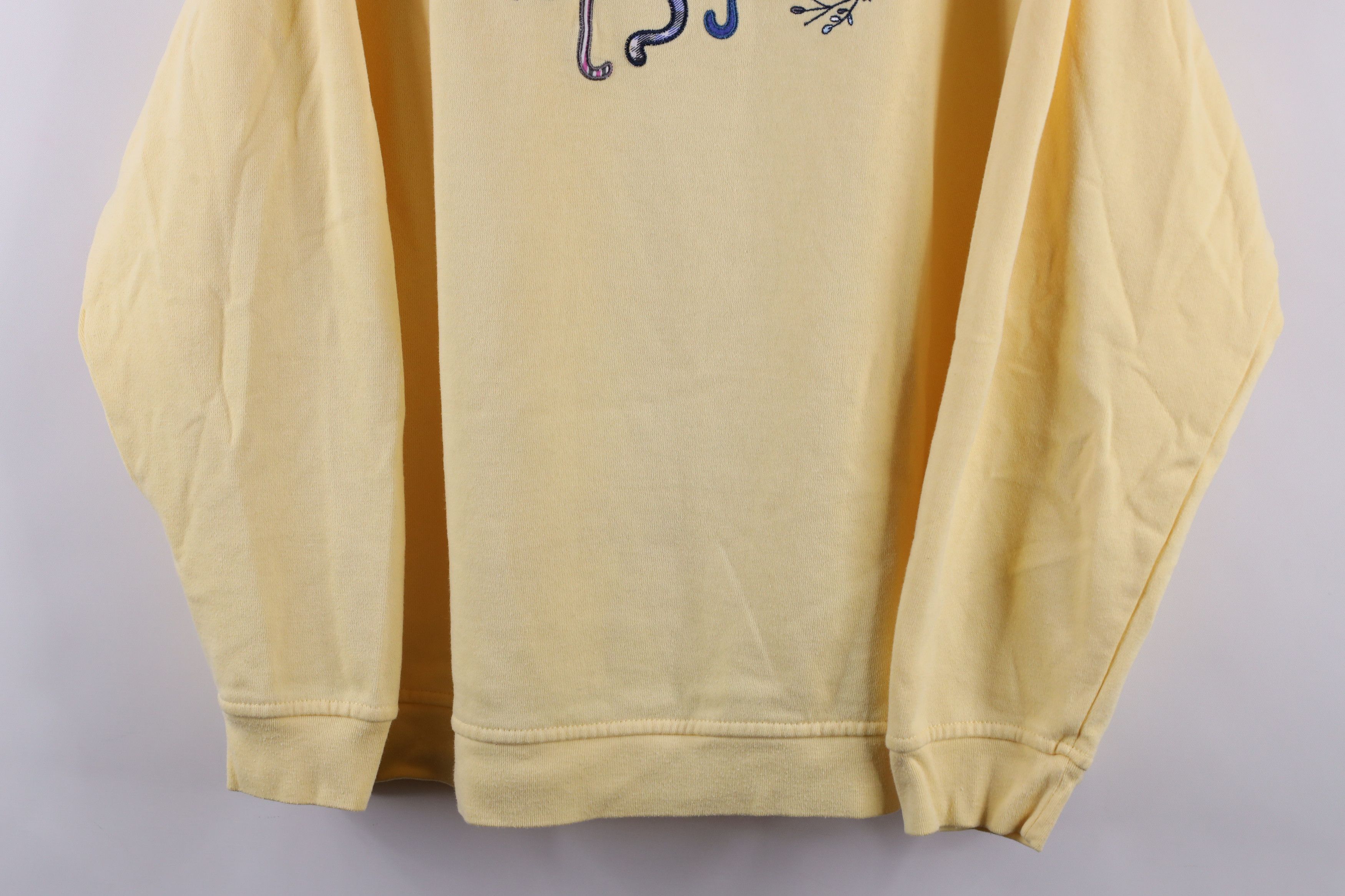 Vintage Vintage 90s Streetwear Cat Kitten Flower Collared Sweatshirt Size XXL / US 16-18 / IT 52-54 - 3 Thumbnail