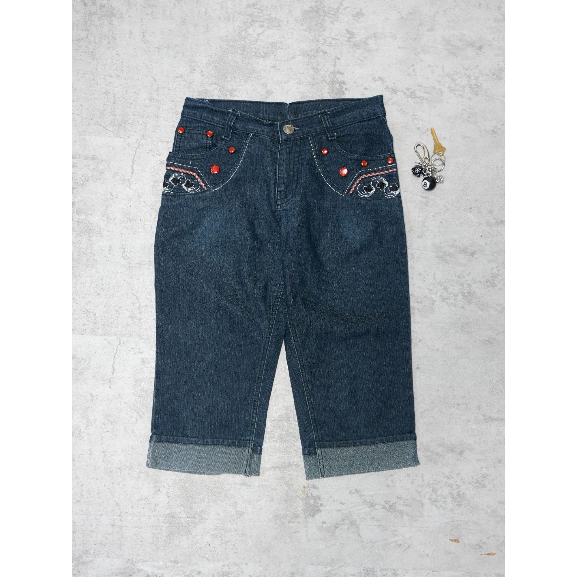 Other Y2k Denim Embroidered Capri Size 28" / US 6 / IT 42 - 4 Thumbnail