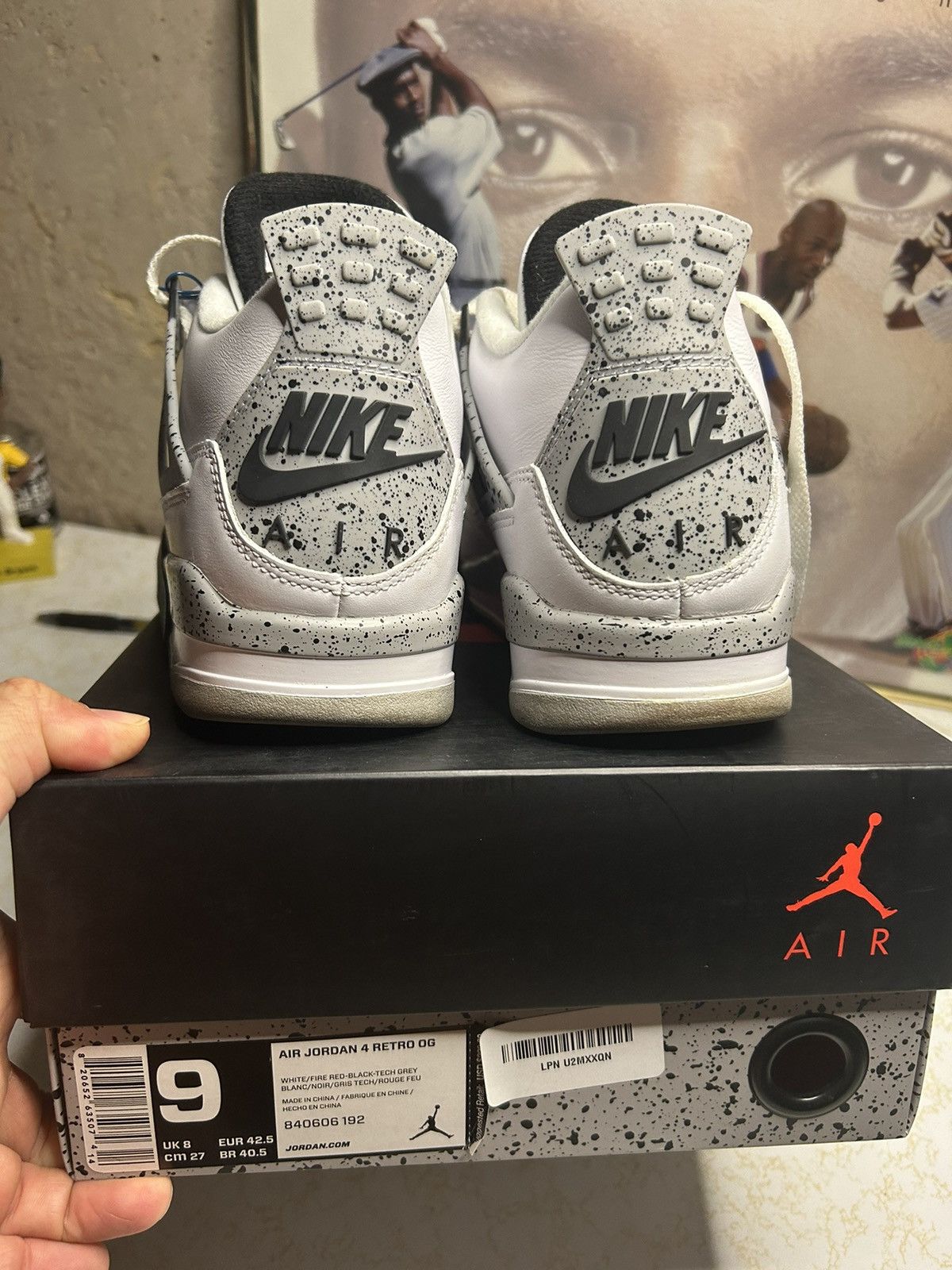 Jordan Brand Air Jordan 4 Retro OG white cement Size US 9 / EU 42 - 6 Thumbnail