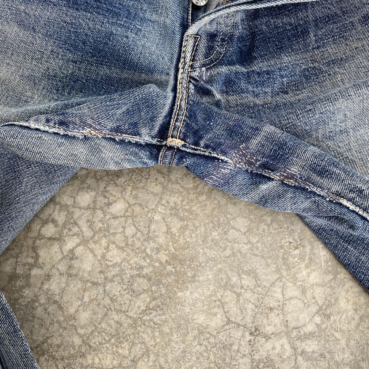 Denime Vintage 90’s Denime Faded Blue Distressed Selvedge Jeans Size US 29 - 10 Thumbnail