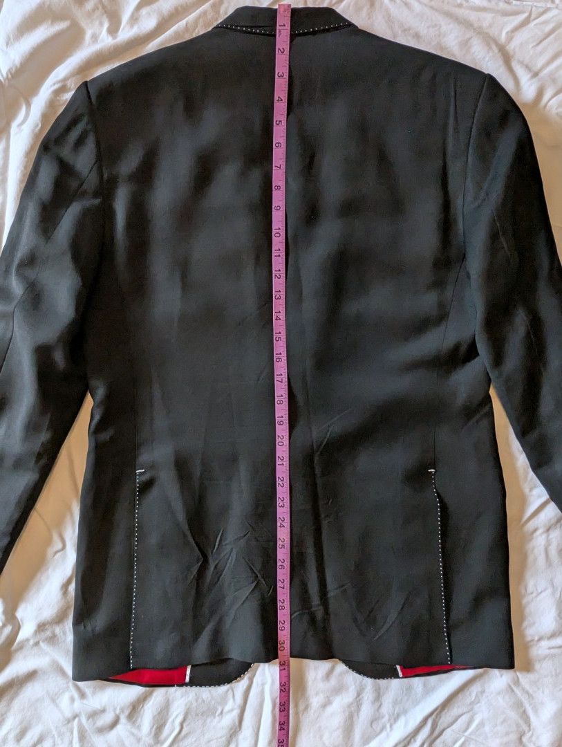 Other Black Alexander Nash peak lapel blazer with pick stitch, 42R Size 42R - 9 Thumbnail