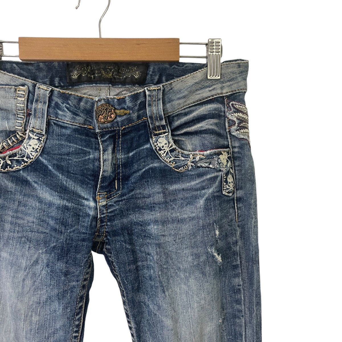 Japanese Brand Vintage Redpepper Distressed Skulls Denim Jeans Size 30" / US 8 / IT 44 - 2 Thumbnail