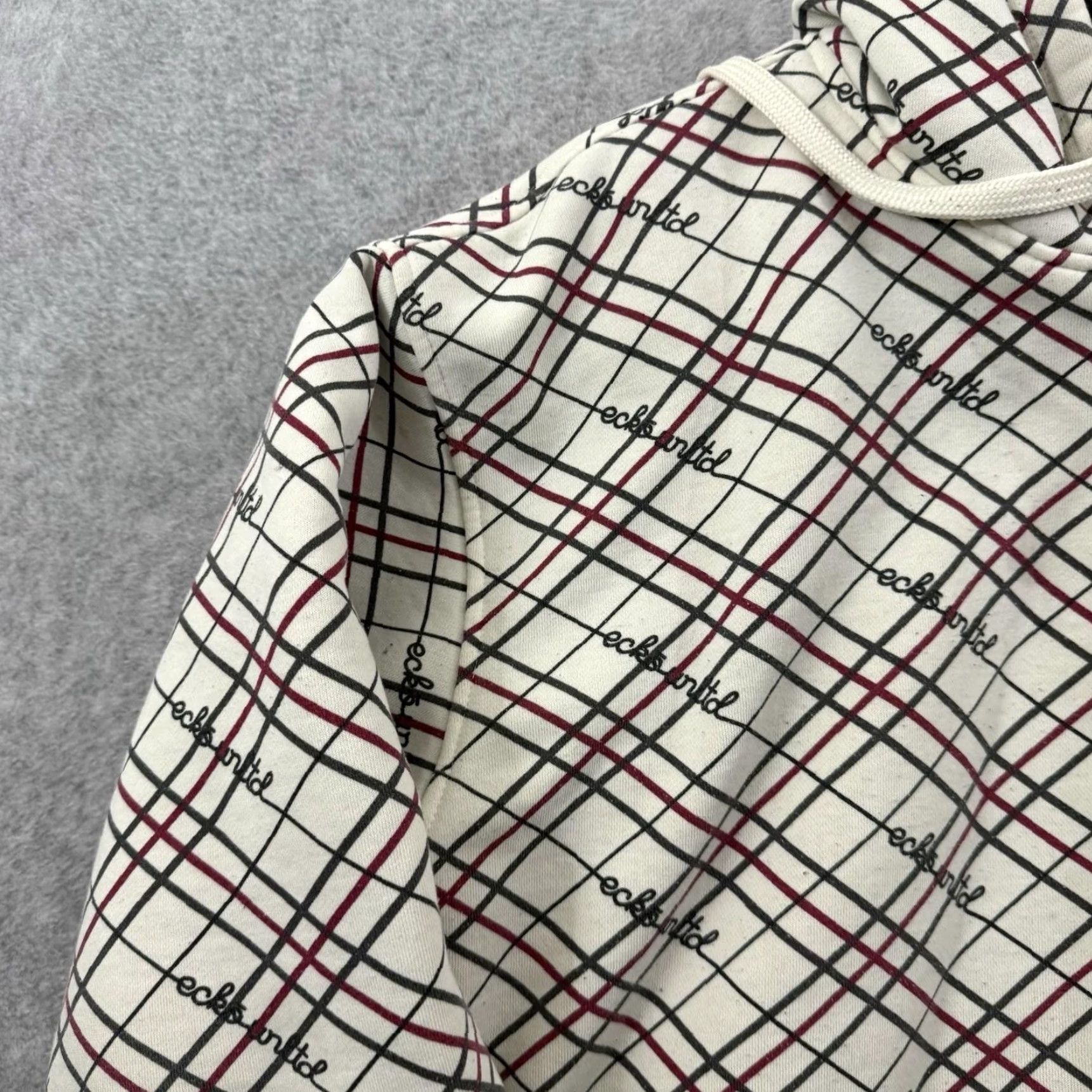 Ecko Unltd. VINTAGE Ecko Unltd Hoodie Mens 2XL Cream Full Zip Plaid Striped Sherpa 90s Y2K Size US XXL / EU 58 / 5 - 3 Thumbnail