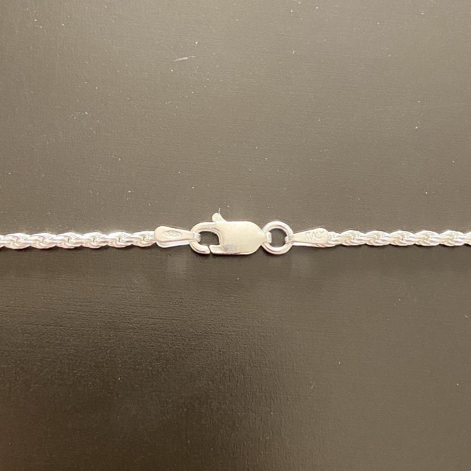 Sterling Silver Solid Silver Rope Chain Necklace 18in 2mm Size ONE SIZE - 3 Thumbnail