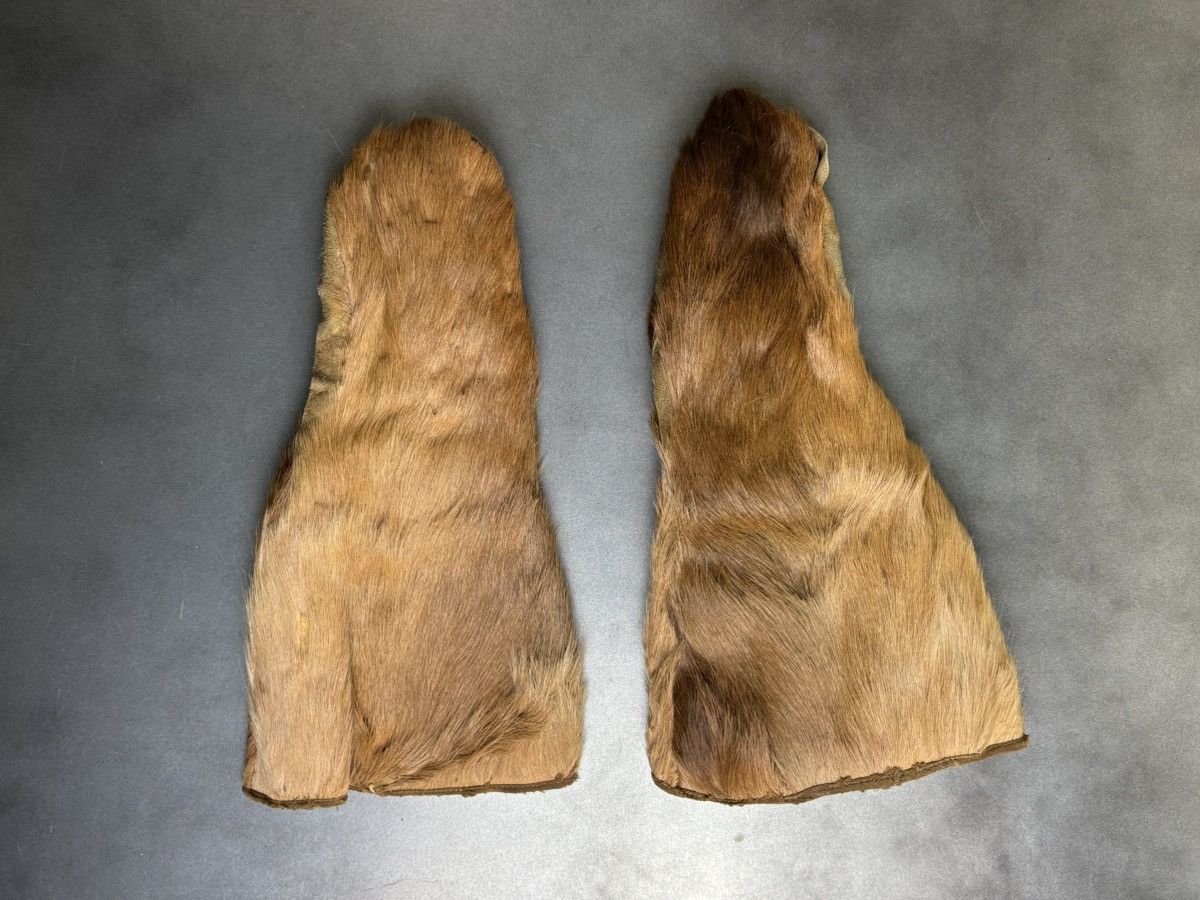 Vintage Antique Bear Fur Gauntlets Vintage Bearskin Mittens WW1 WW2 Size ONE SIZE - 18 Thumbnail