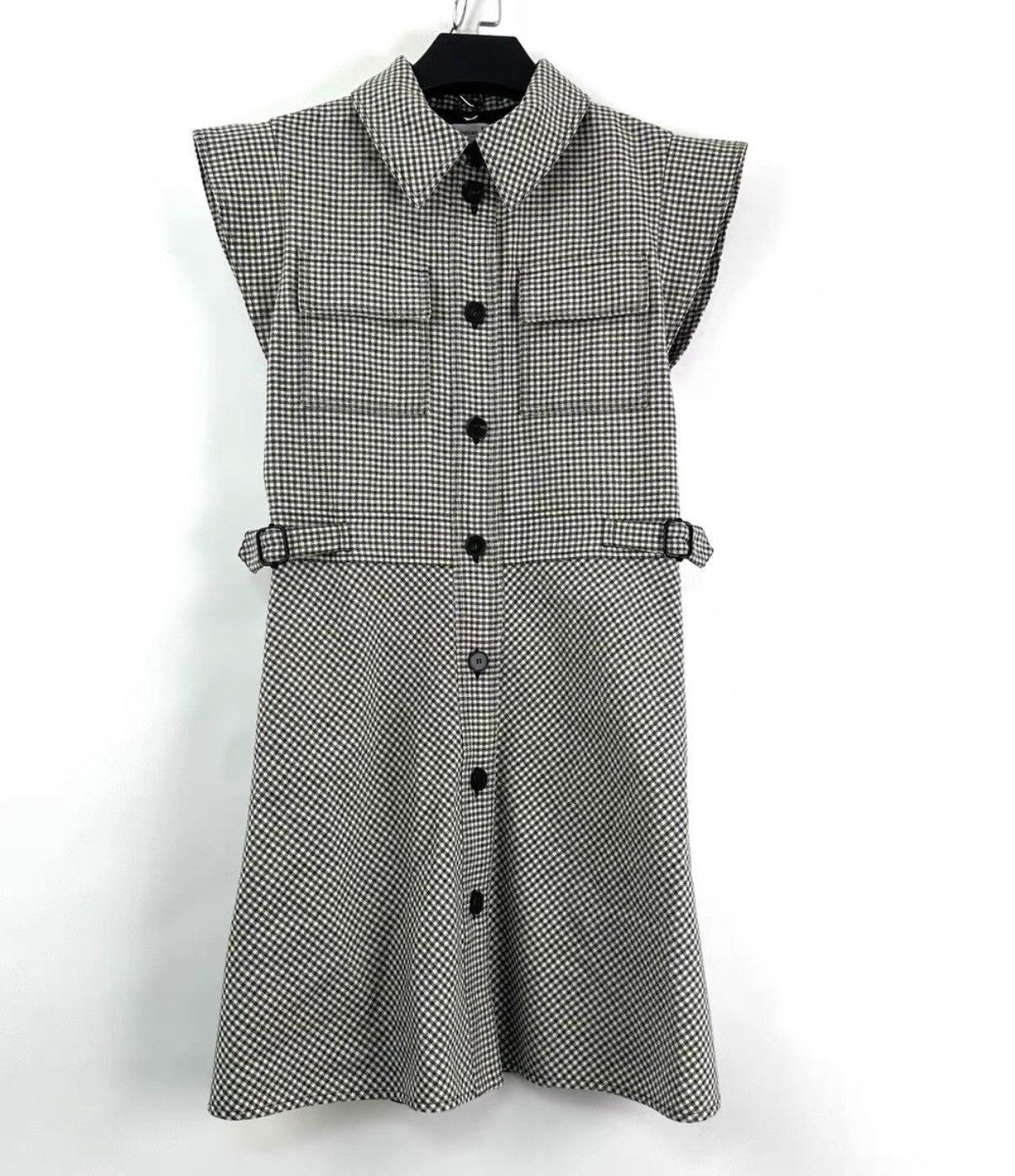 Dior Dior Houndstooth Sleeveless Wool Dress Women's K12 Size XS / US 0-2 / IT 36-38 - 1 Thumbnail