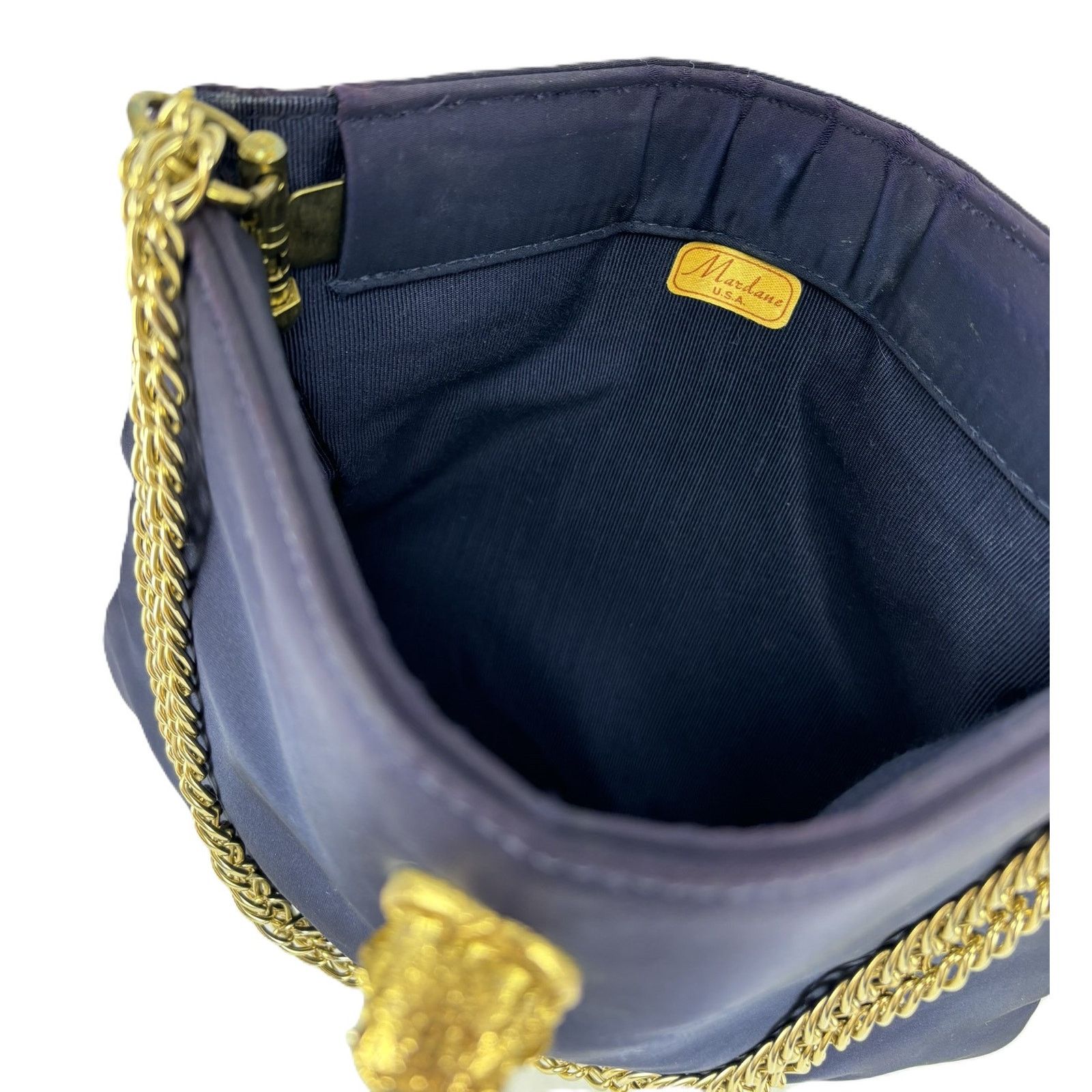 Vintage MidCentury Mardane Handbag Royal Blue Gold Cougar Bags Luggage