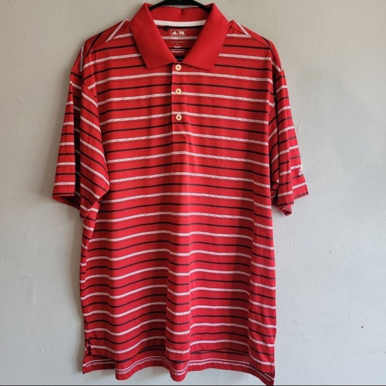 Adidas Men's large Adidas ClimaLite golf polo collared shirt red Size US L / EU 52-54 / 3 - 7 Thumbnail