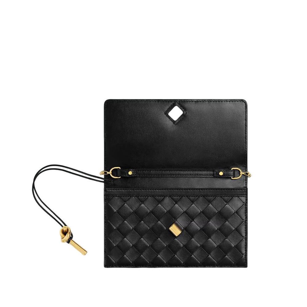 Bottega Veneta BOTTEGA VENETA $2600 Black Andiamo On Chain Pouch New Size ONE SIZE - 2 Thumbnail