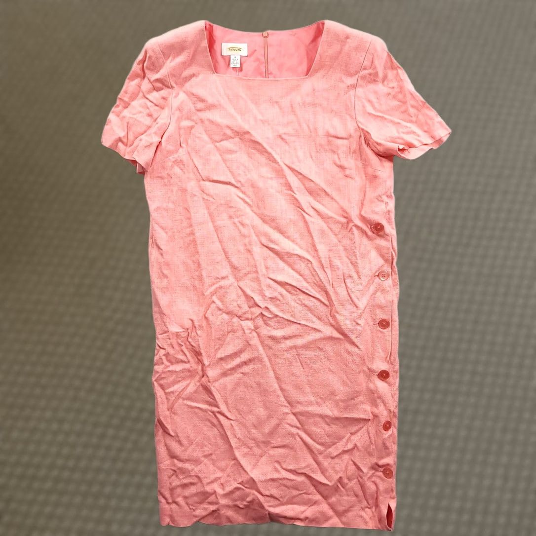 Talbots VINTAGE Talbots Dress Pink Short Sleeve A-line 8 Made In USA Womens Dress Size 30" / US 8 / IT 44 - 1 Thumbnail