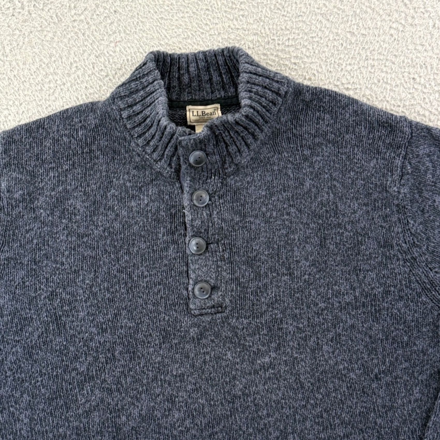 Vintage L.L. Bean Sweater Mens 2XL Blue Knit Henley Pullover Long Sleeve Casual Outdoor LL Bean Size US XXL / EU 58 / 5 - 3 Thumbnail