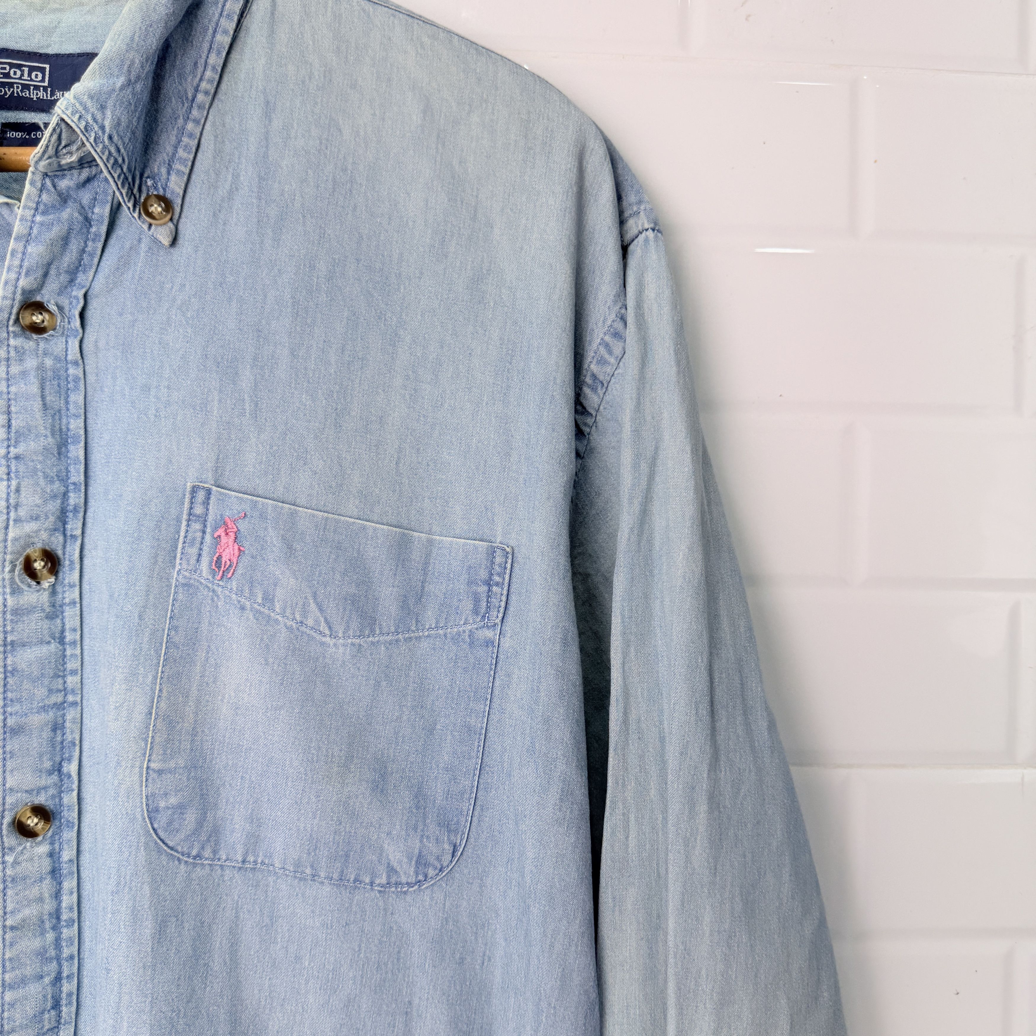 Polo Ralph Lauren Size L L/S Polo Ralph Lauren Denim Shirt Pit 23 Size US L / EU 52-54 / 3 - 2 Thumbnail