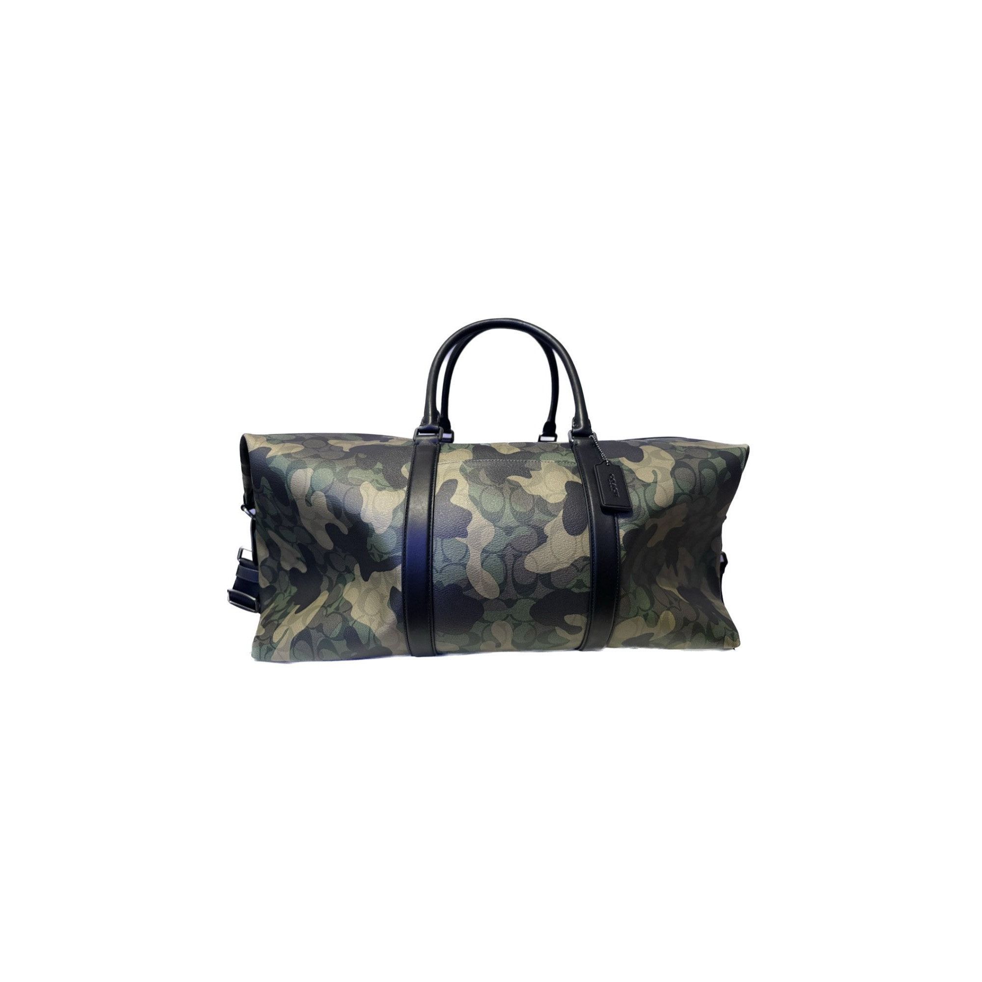 Coach Leather-Trimmed Camouflage-Print Canvas authentic Tote Bag