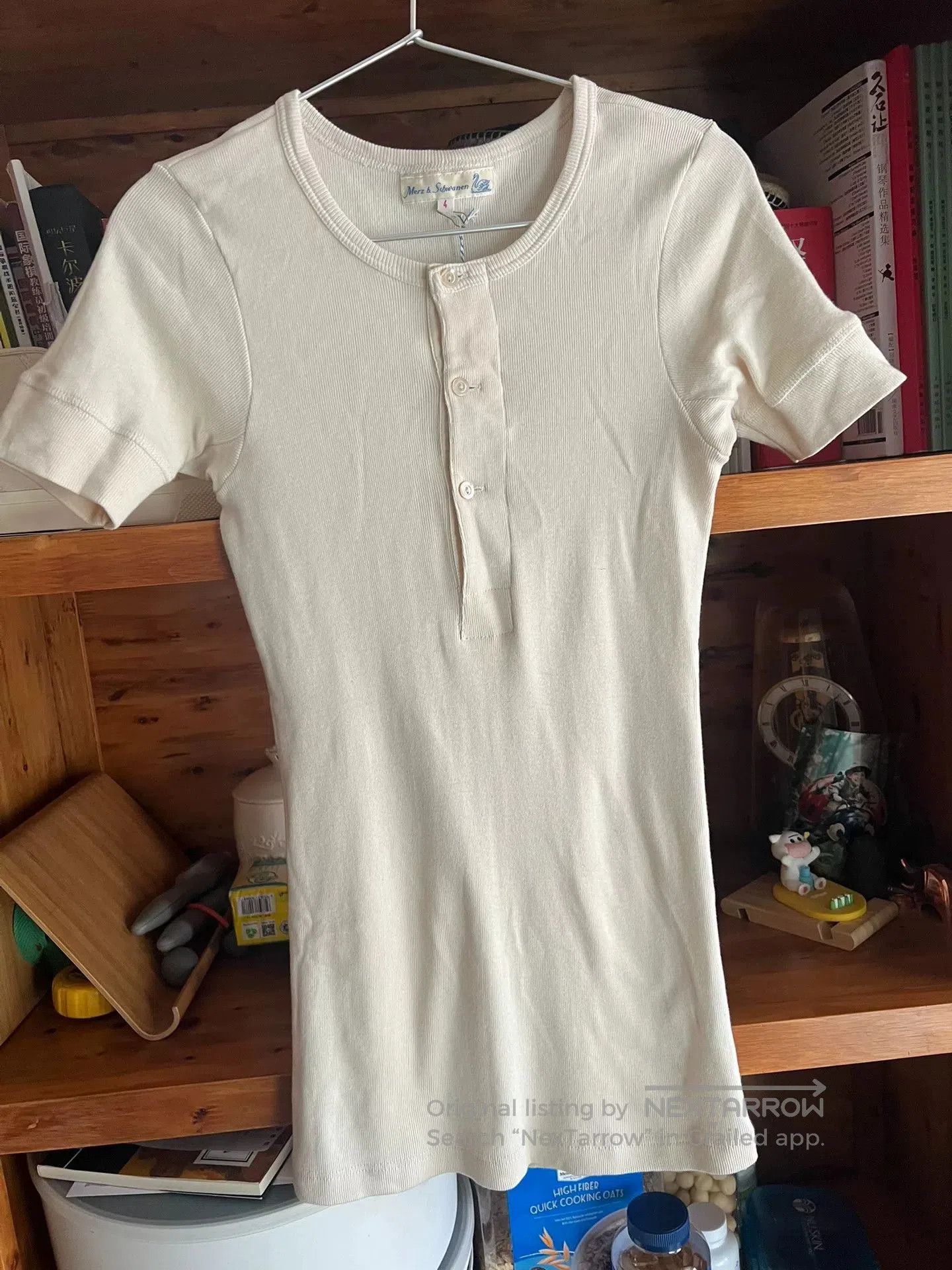 Merz B. Schwanen vintage henley short sleeve shirt. Size US M / EU 48-50 / 2 - 2 Thumbnail