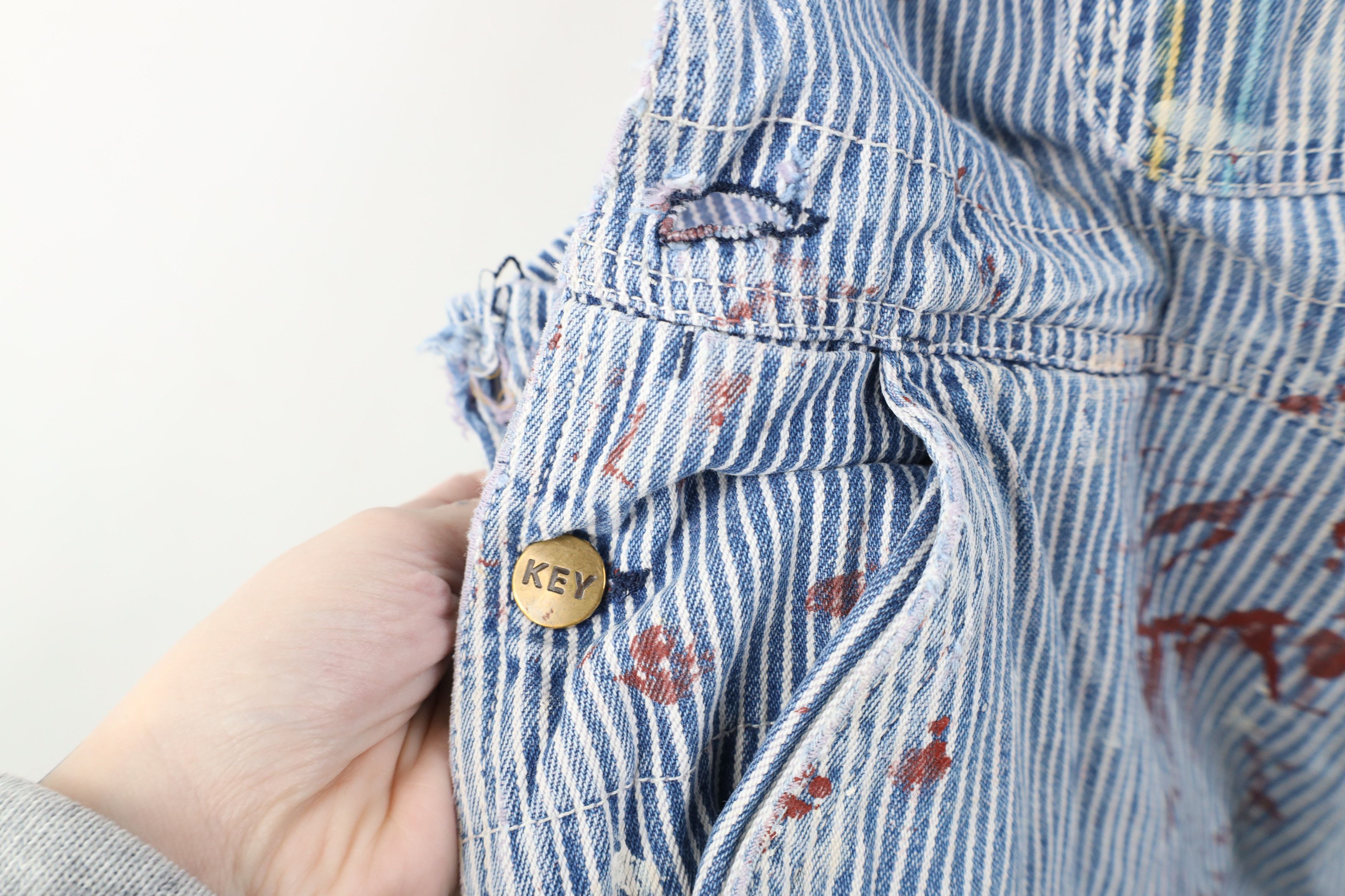 Vintage Vintage 90s Streetwear Cut Off Hickory Striped Overalls Size US 42 / EU 58 - 3 Thumbnail