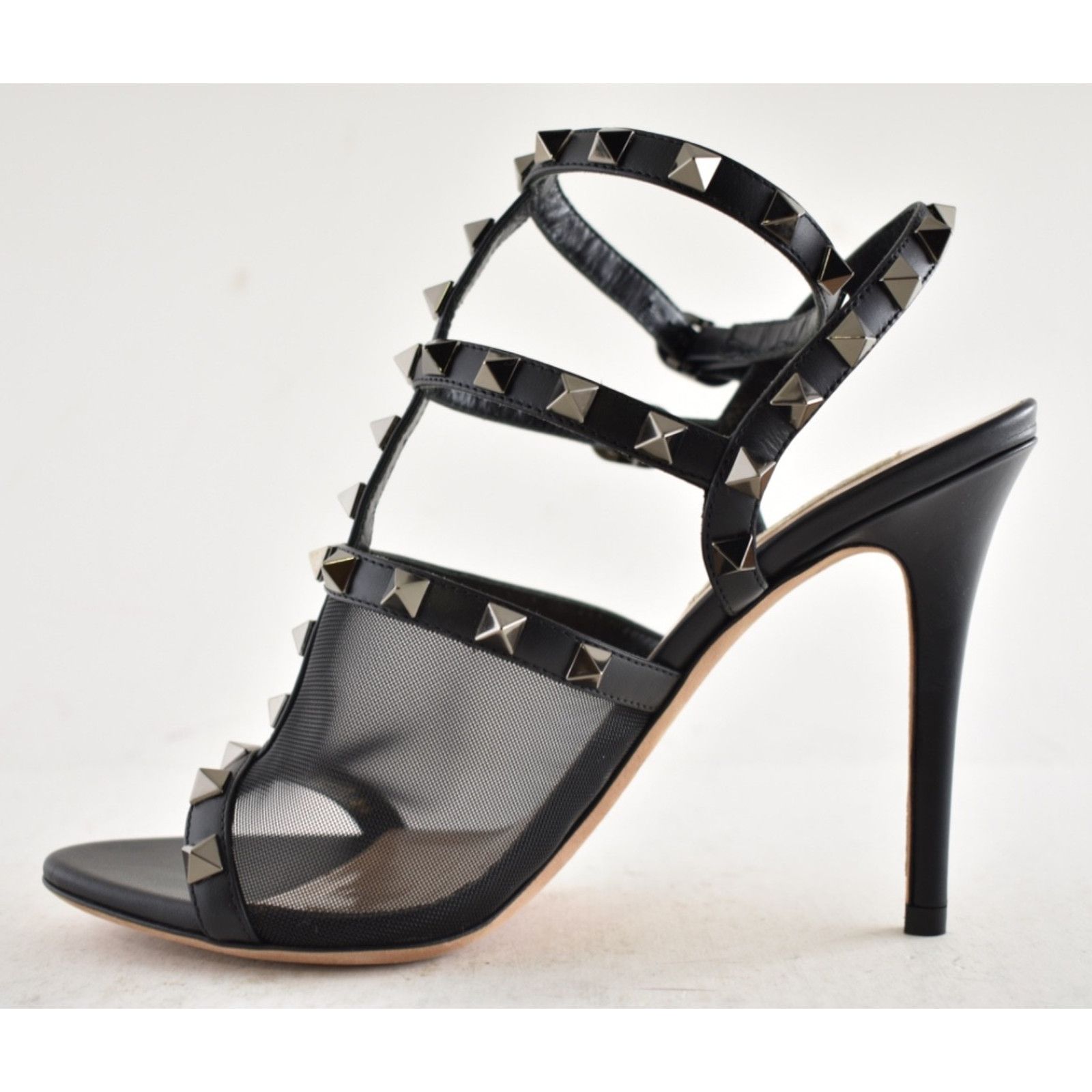 Valentino Valentino Rockstud 105 Black Mesh Stud Cage Ankle Size US 6 / IT 36 - 8 Thumbnail