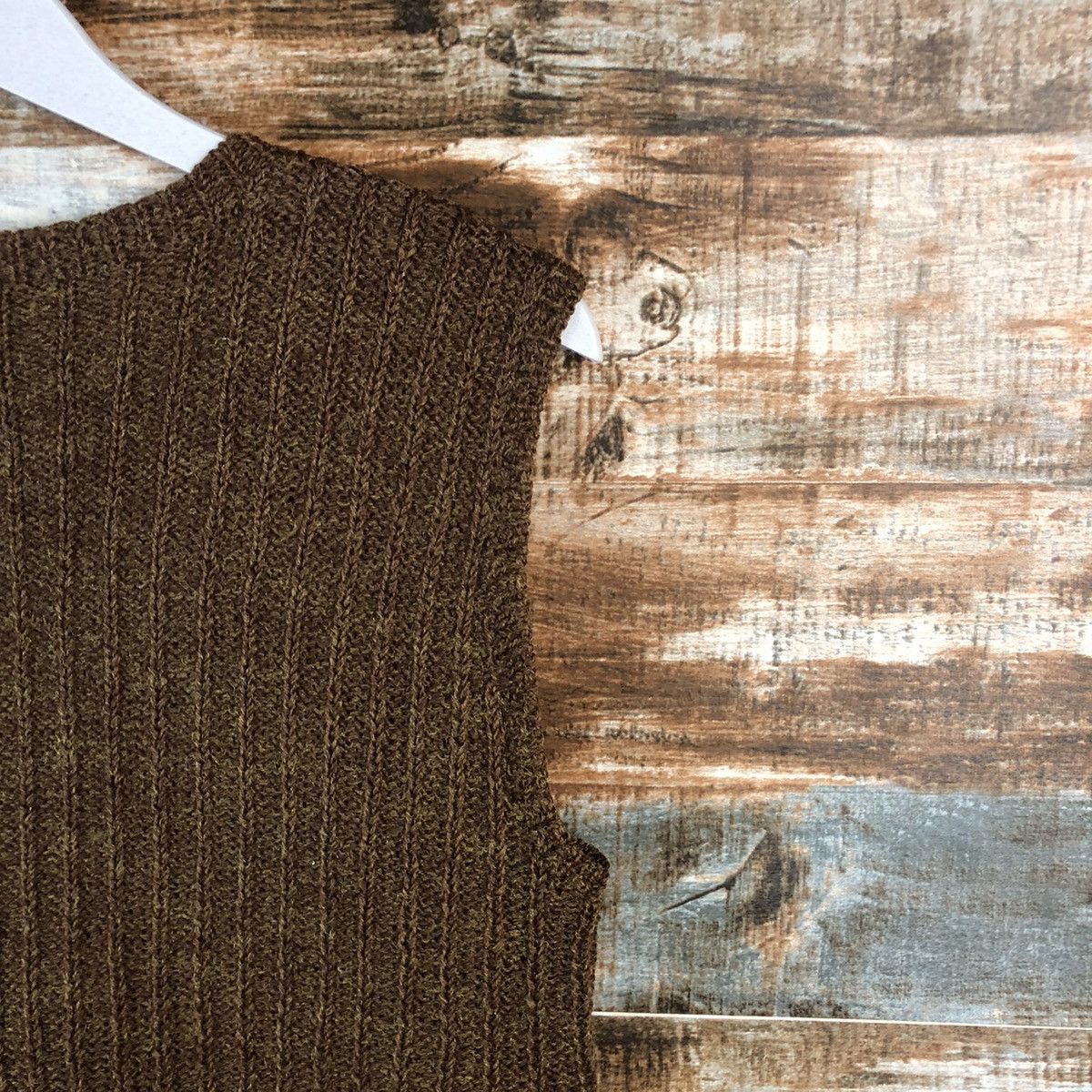 Vintage Japan ripped vintage Brown Vest Knitwear #A1800 Size S / US 4 / IT 40 - 9 Thumbnail