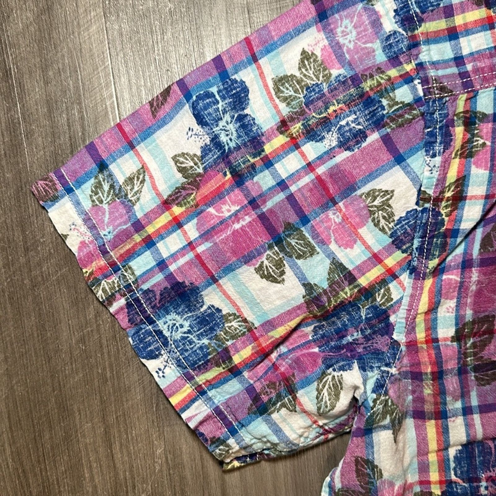 Tommy Bahama Tommy Bahama Floral Plaid Linen Blend Short Sleeve - XL Size US XL / EU 56 / 4 - 4 Thumbnail