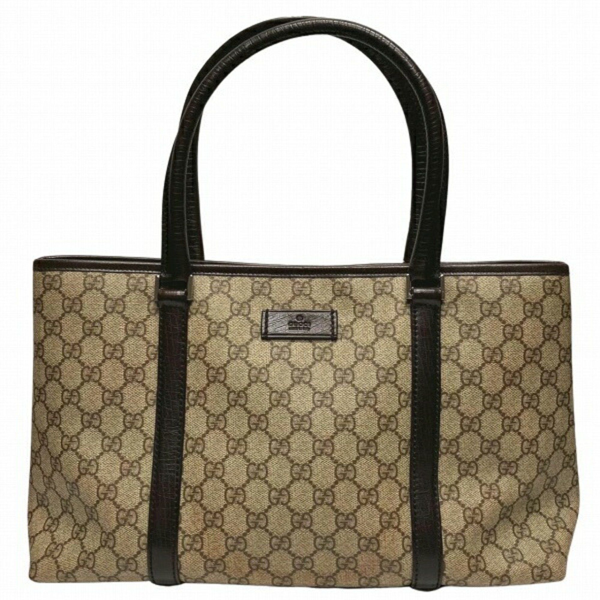 image of Gucci 114595 GG Supreme Bag Shoulder Tote Unisex in Brown, Women's