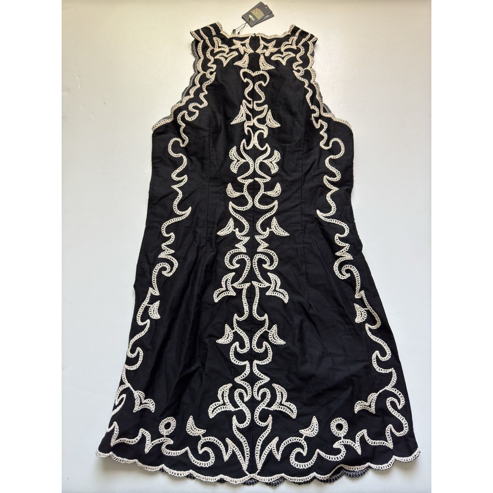 Maje Maje Ralmeraie Cotton Embroidered Mini Dress size L 40 Black Size L / US 10 / IT 46 - 4 Thumbnail