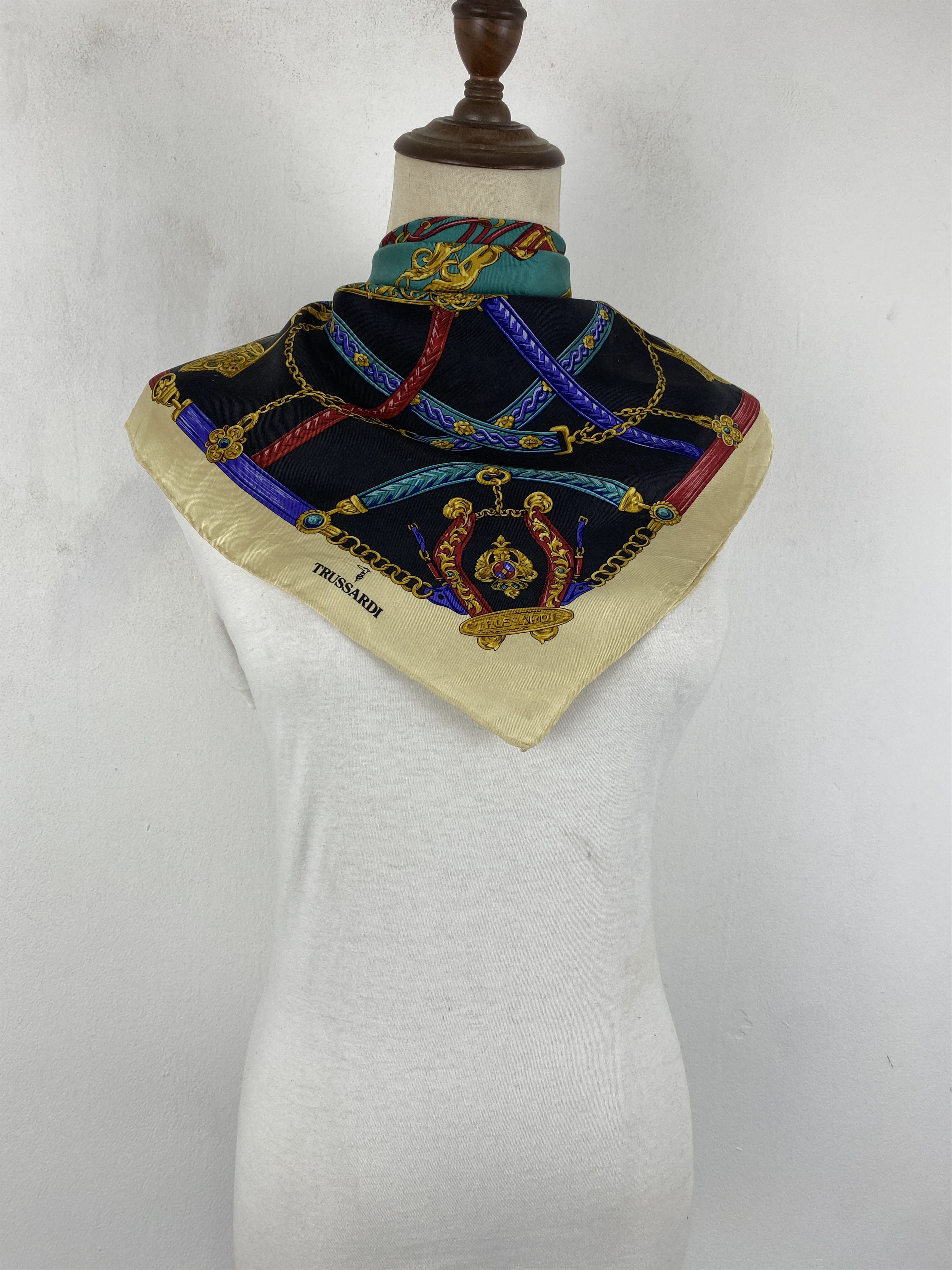 Trussardi Trussardi Silk Scarf / Muffler / Silk Scarf SN0058 Size ONE SIZE - 2 Thumbnail