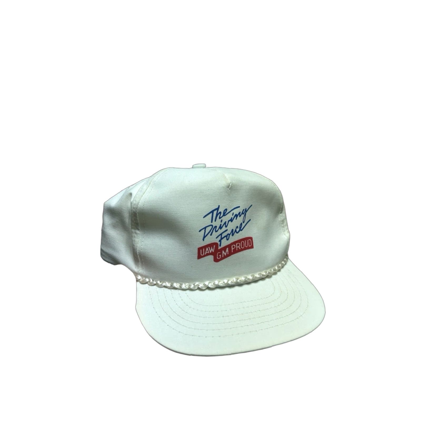 Vintage VINTAGE SnapBack Hat Cap UAW driving force GM union white made in USA Men Adjustable US A theme USA MGMT? Size ONE SIZE - 1 Thumbnail