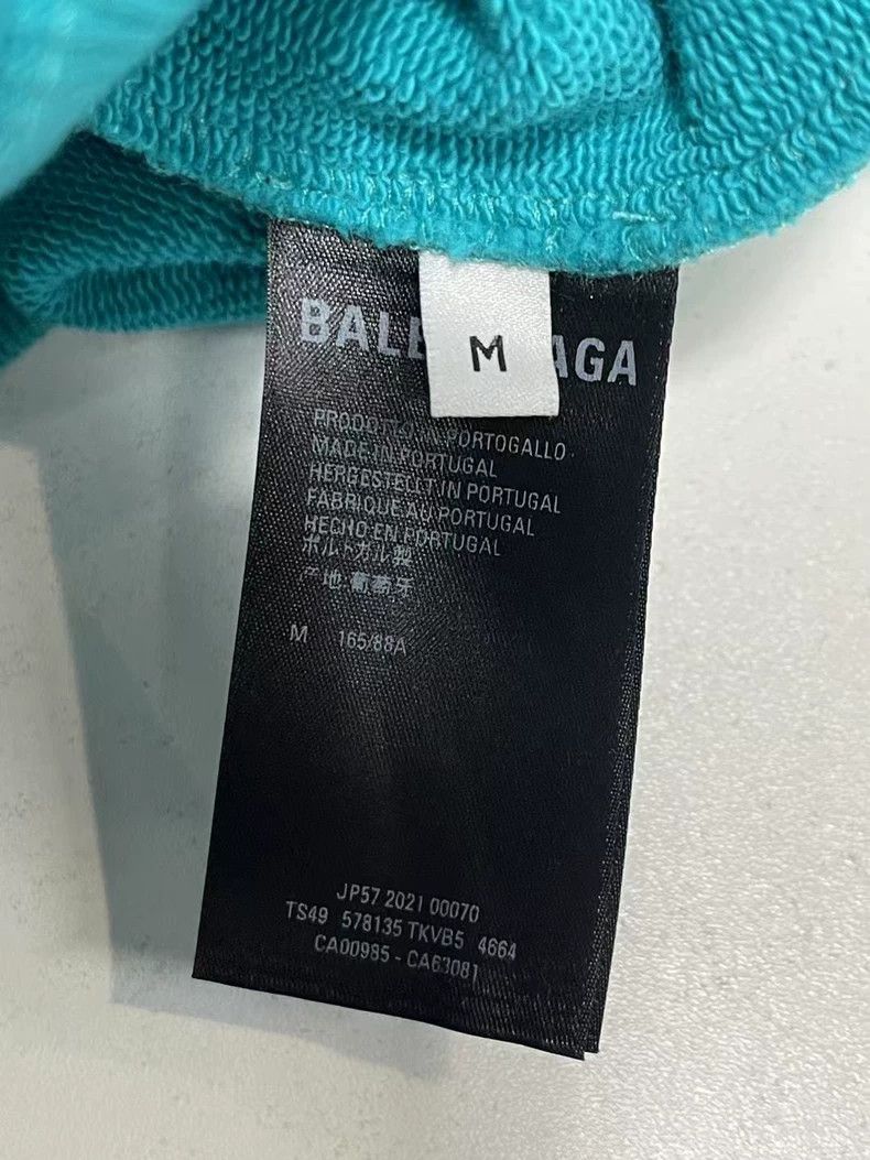 Balenciaga Balenciaga Lake blue embroidered logo hoodie Size US M / EU 48-50 / 2 - 7 Thumbnail