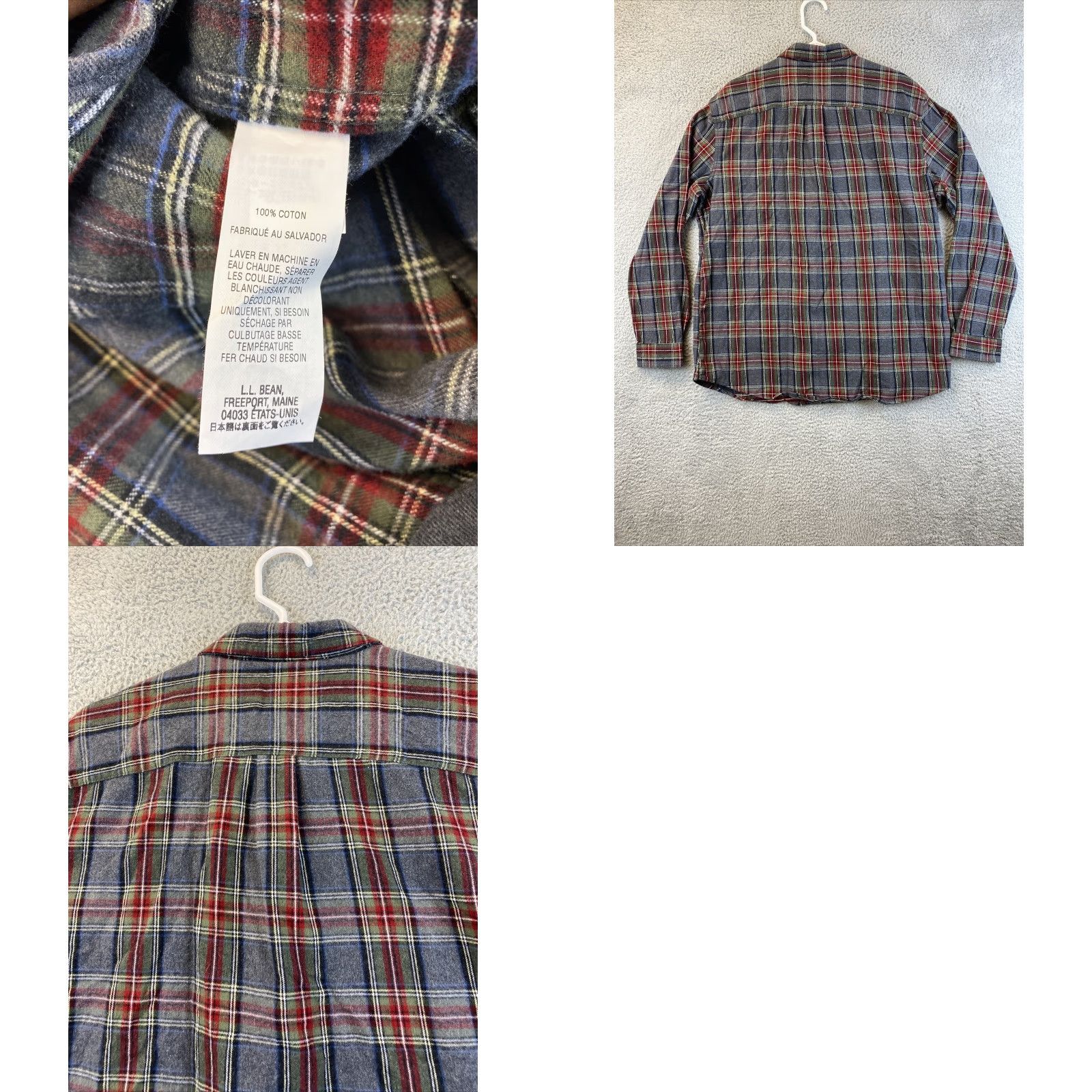 Vintage VINTAGE? No, L.L. Bean Fleece Plaid Shirt Men XL Gray Brown 80-20 Regular Fit Pockets Outdoor Workwear XL Mens Size US XL / EU 56 / 4 - 8 Thumbnail