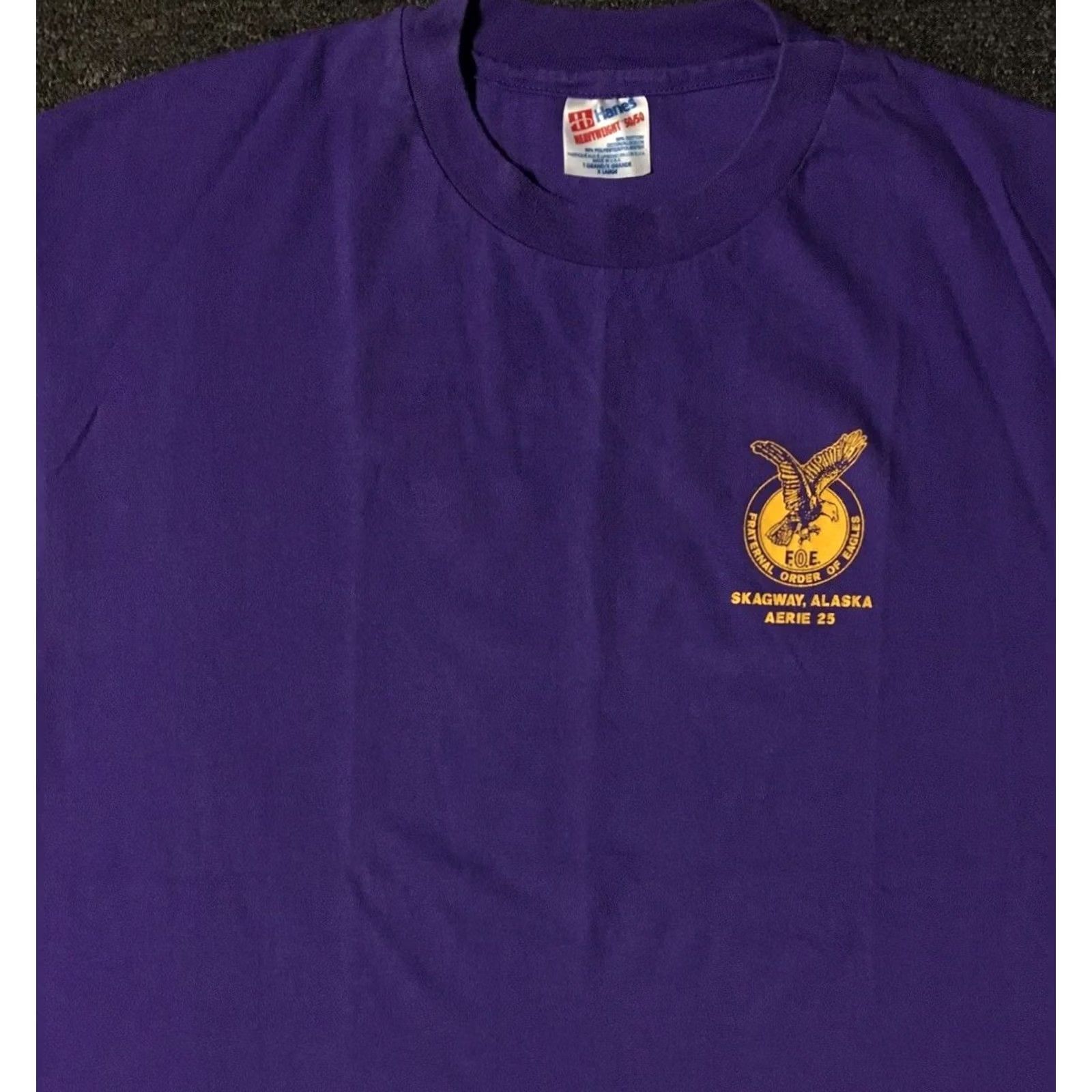 Vintage VINTAGE Fraternal Order Of Eagles Alaska Shirt XL Purple Graphic Tee Mens Size US XL / EU 56 / 4 - 6 Thumbnail