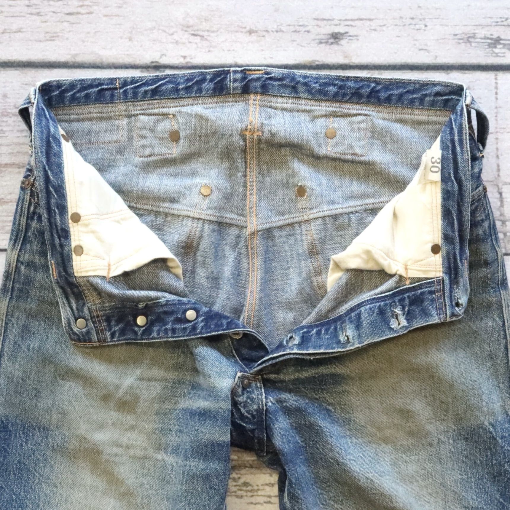 Vintage Vintage Heller's Cafe Larry's Collection Selvedge Denim Jeans Size 30 Size US 30 / EU 46 - 4 Thumbnail