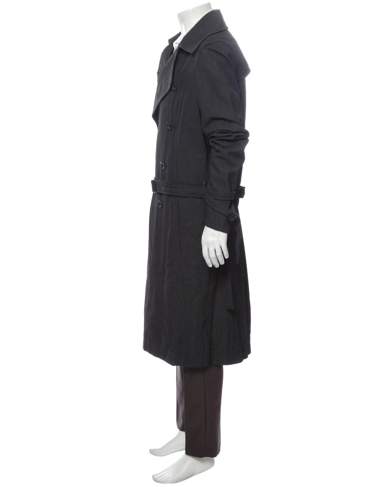 The Viridi-anne THE VIRIDI-ANNE LINEN WOOL BLACK TRENCH COAT Size US S / EU 44-46 / 1 - 4 Thumbnail