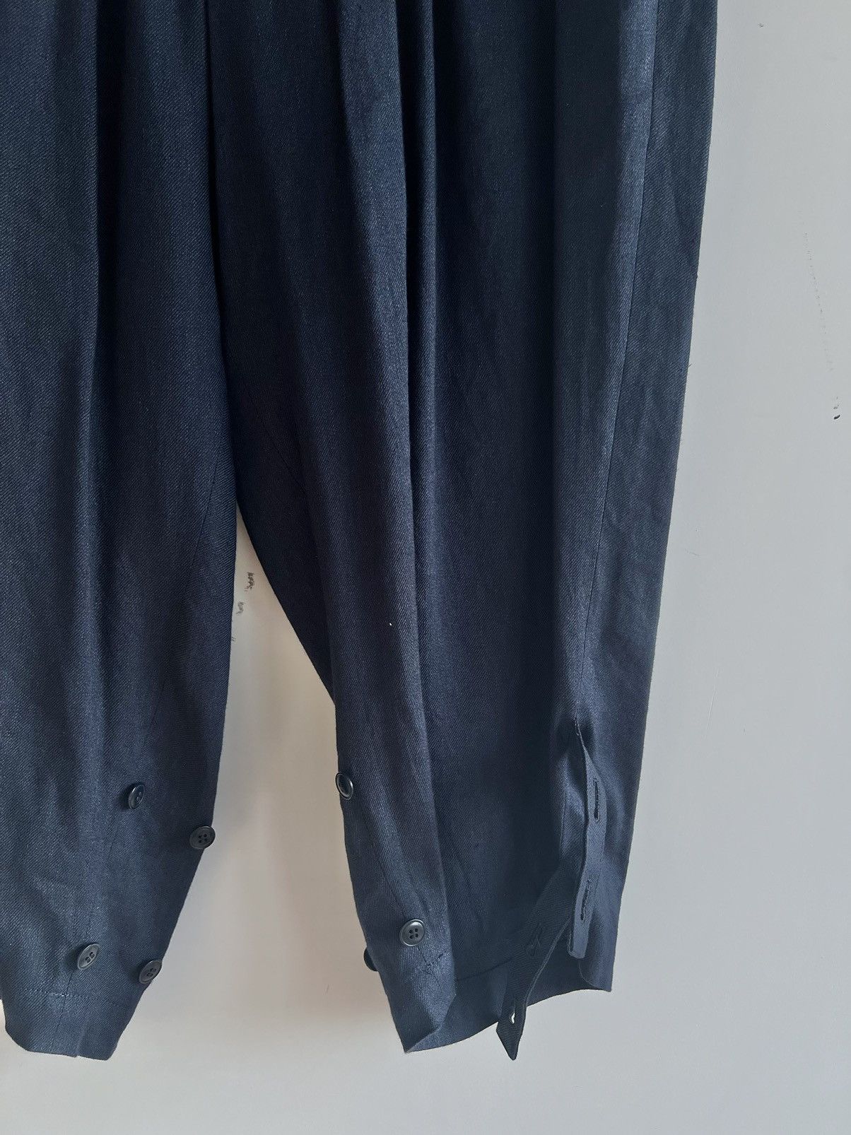 Yohji Yamamoto B Yohji Yamamoto - Hem Loops Military pants NAVY LINEN Size US 28 / EU 44 - 3 Thumbnail
